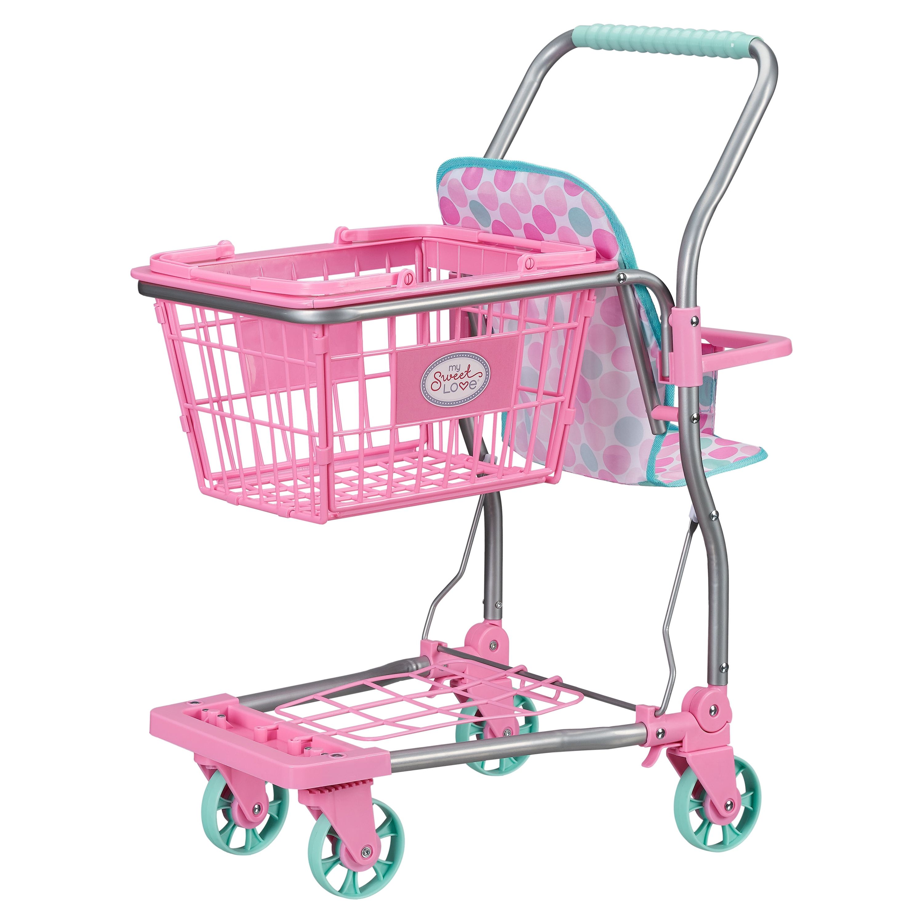 My Sweet Love Shopping Cart for 18" Dolls, Pink, 26.38" Tall My Sweet Love