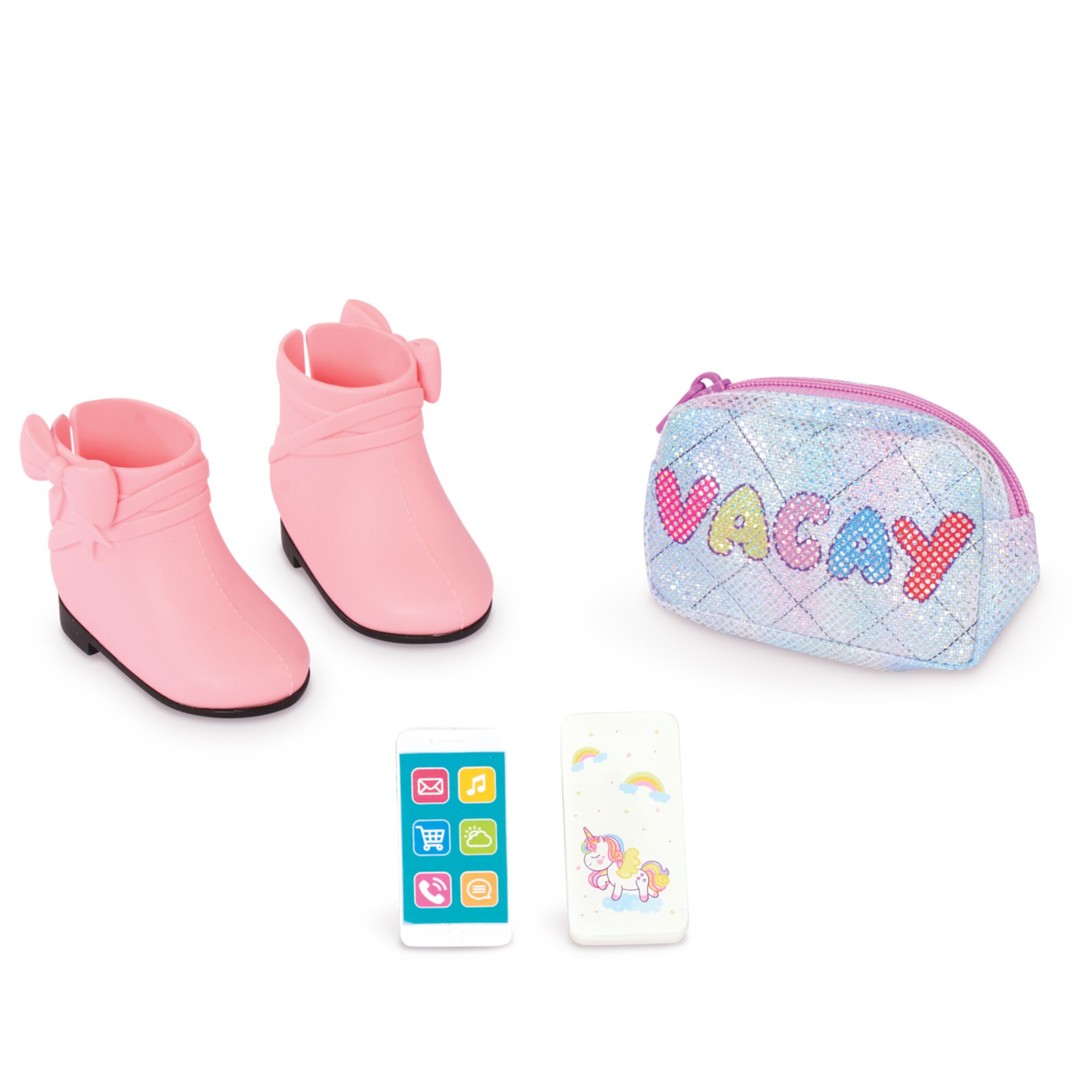 My Life As Vacay Bag, Pink Boots, and Cell Phone Accessories Bundle - Multi-Colored My Life as