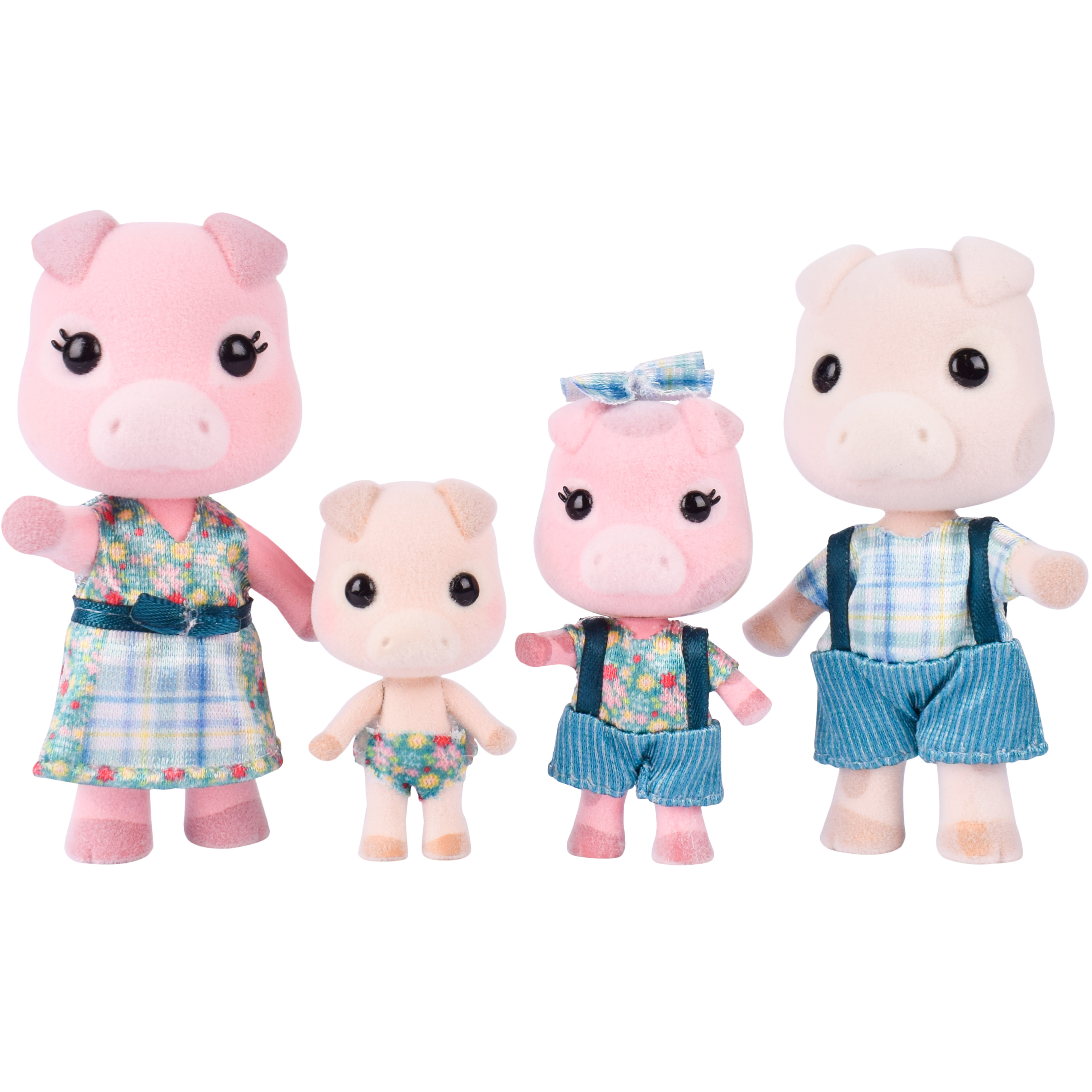 Honey Bee Acres The Oinksters Pig Family, 4-2.25inch Mini Doll Figures, Children Ages 3+ Honey Bee Acres