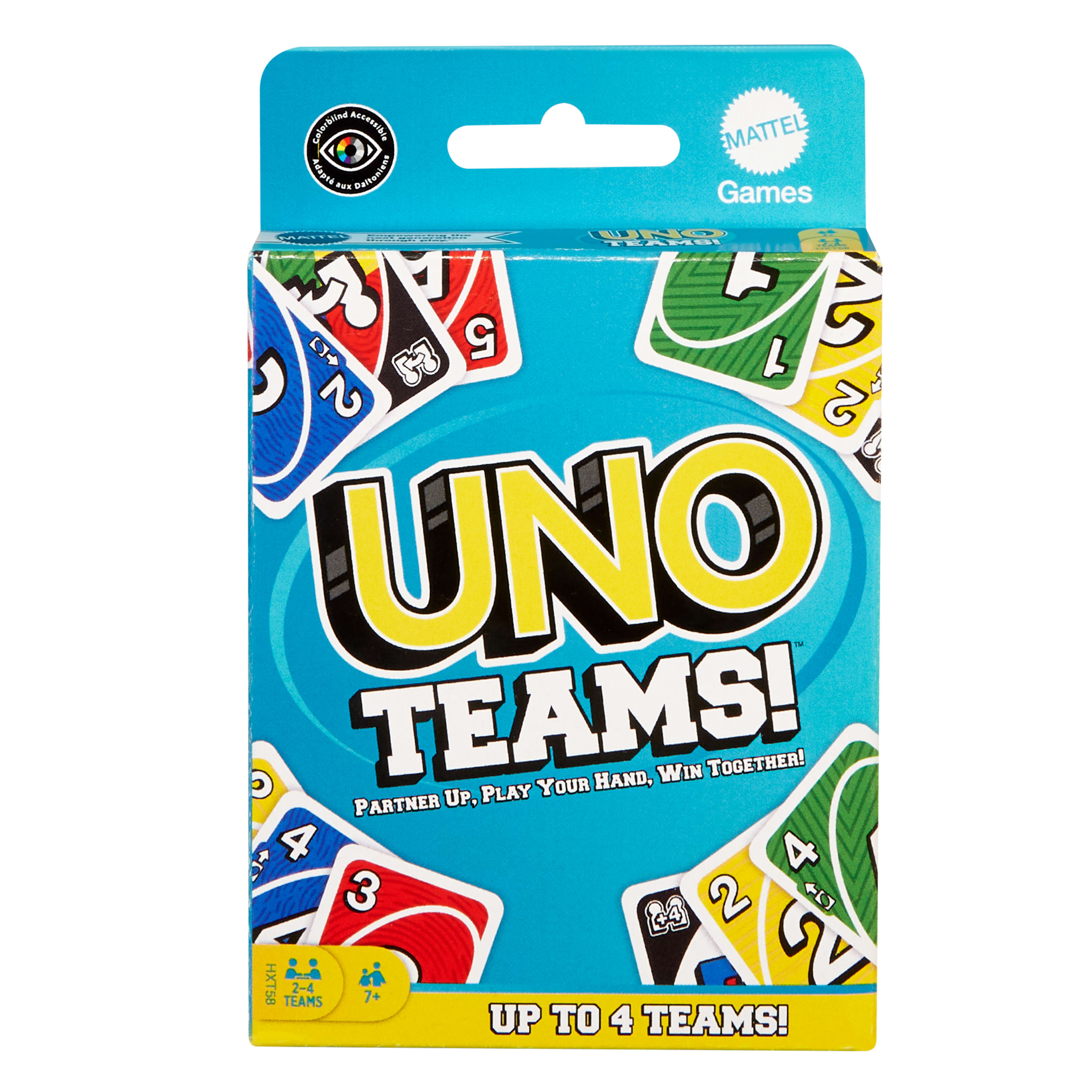 UNO Teams Card Game for Family Nights, Game Nights, Travel, Camping & Parties, Colorblind Accessible UNO