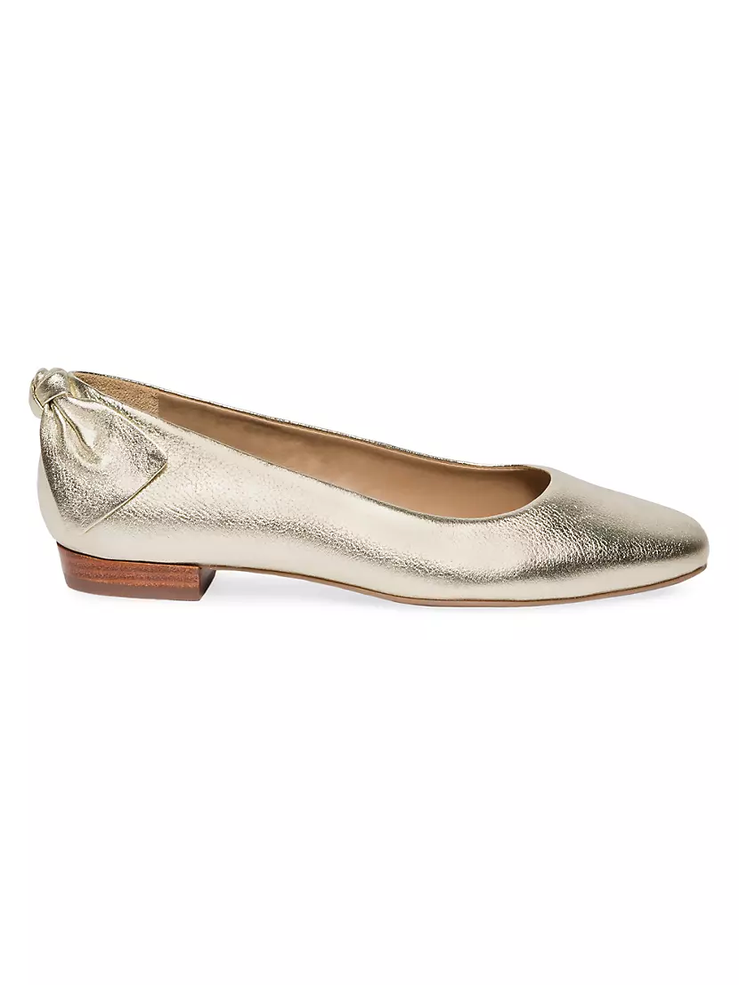 Женские Балетки Bernardo Eloisa Metallic Leather Bow Bernardo