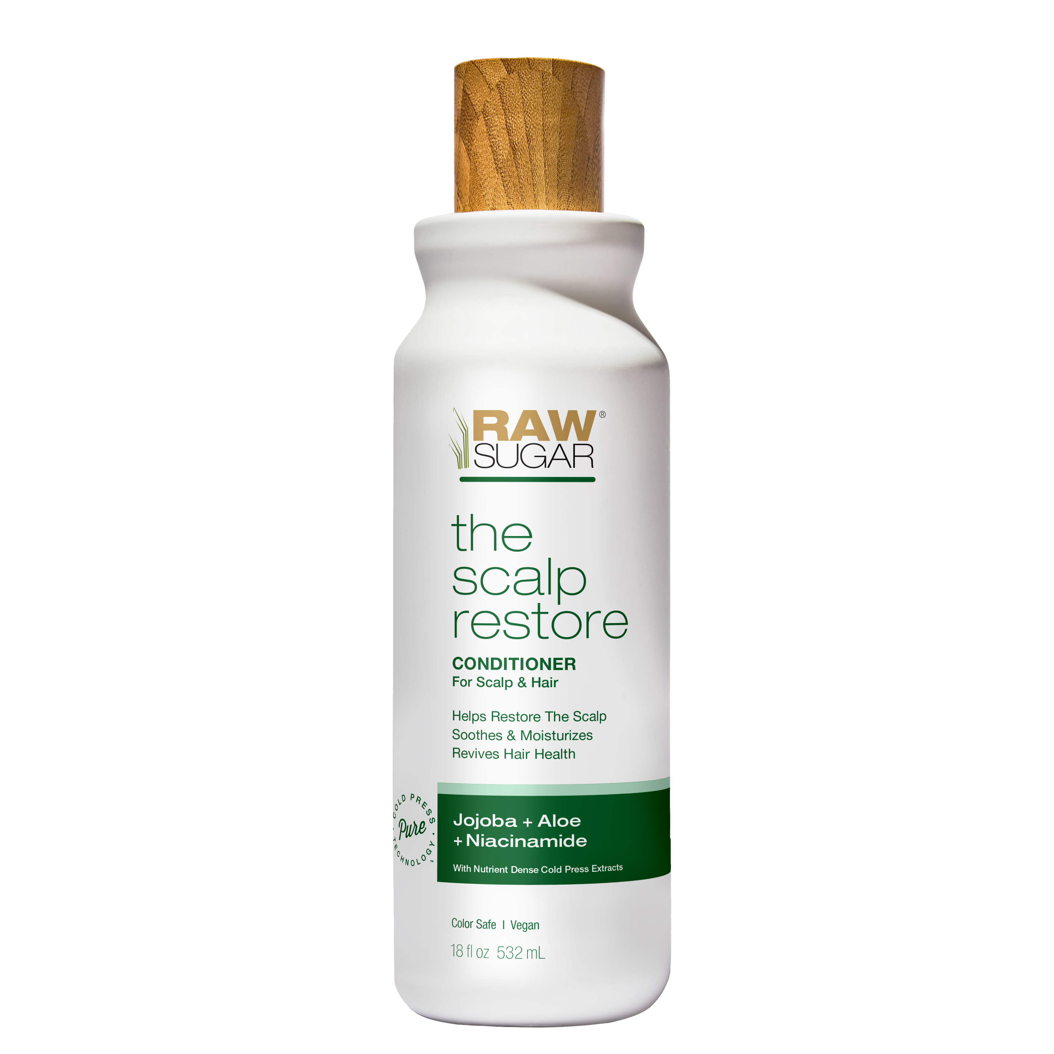 Raw Sugar Scalp Restore Conditioner, Jojoba + Aloe + Niacinamide, 18 fl oz RAW SUGAR