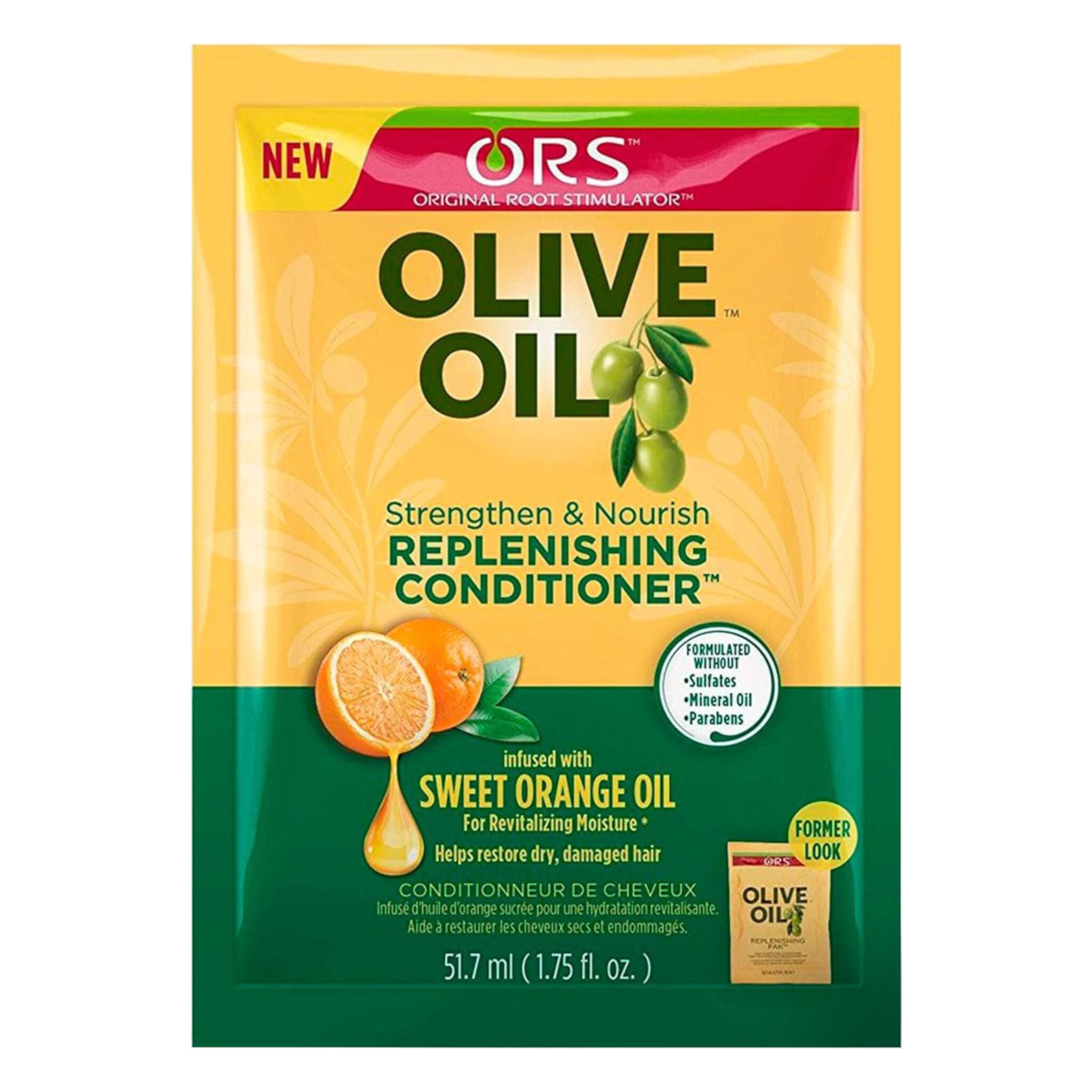 (2 pack) ORS Olive Oil Replenishing Conditioner 1.75oz., for All Hair Types, Moisturizes, Squeeze Packette ORS