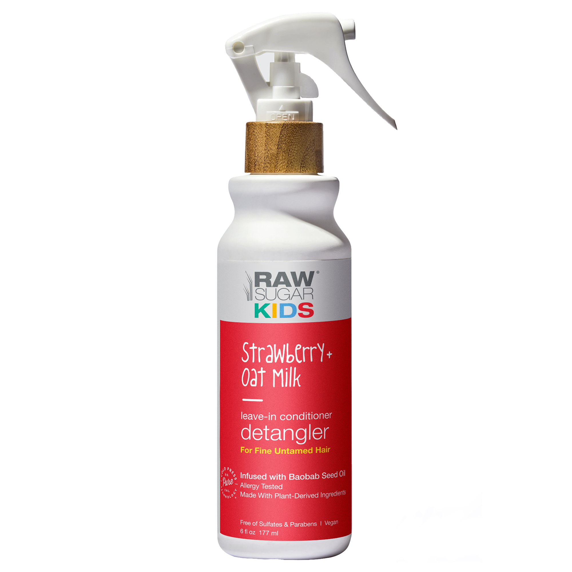 Raw Sugar Kids Leave-in Conditioner Detangler, Strawberry and Oat Milk, 6 fl oz RAW SUGAR