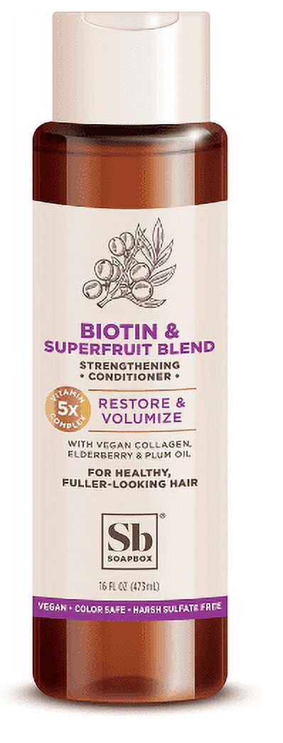 Soapbox Biotin & Superfruit Blend Strengthening Conditioner, 16oz Soapbox