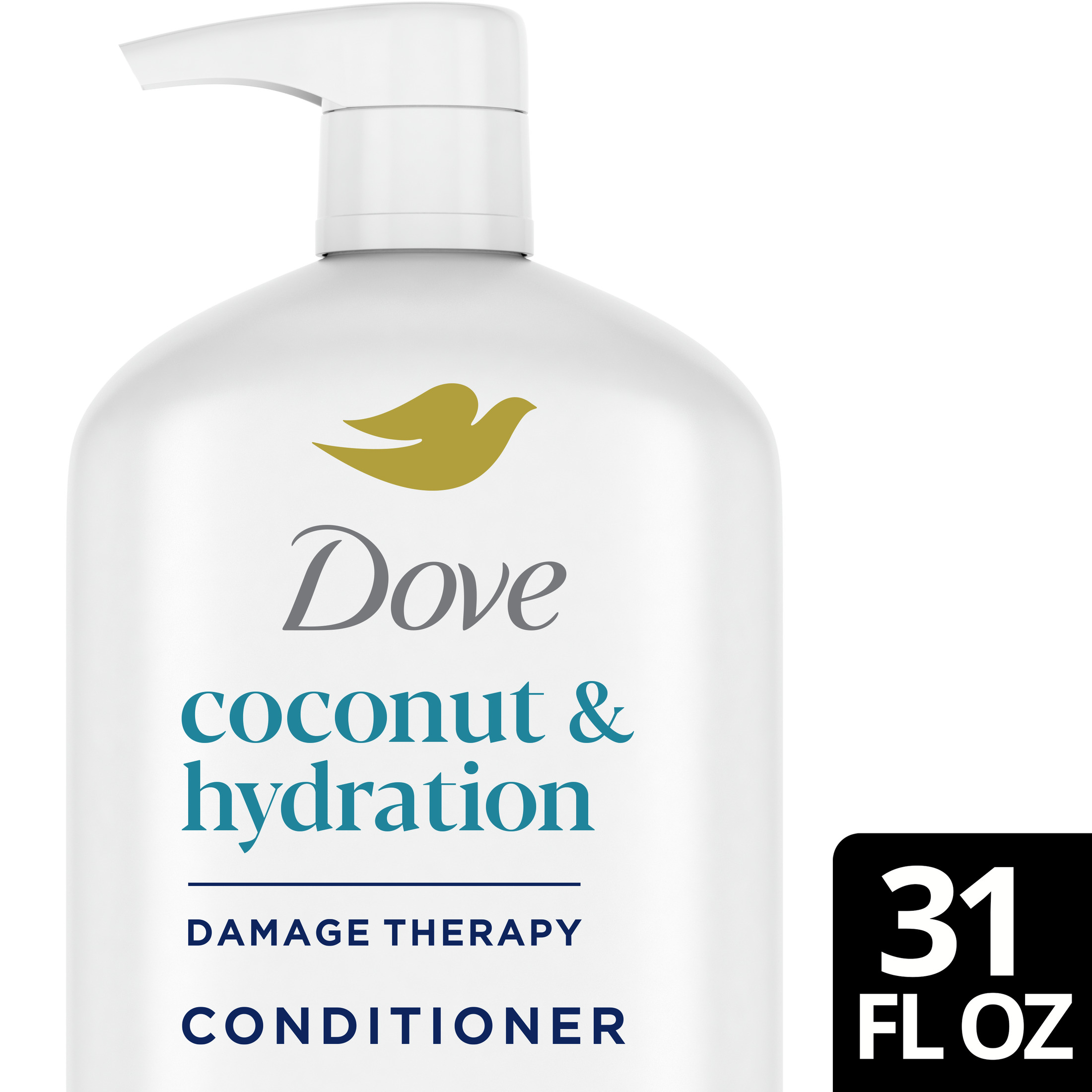 Dove Damage Therapy Daily Conditioner for Dry Hair Coconut & Hydration, 31 fl oz Dove