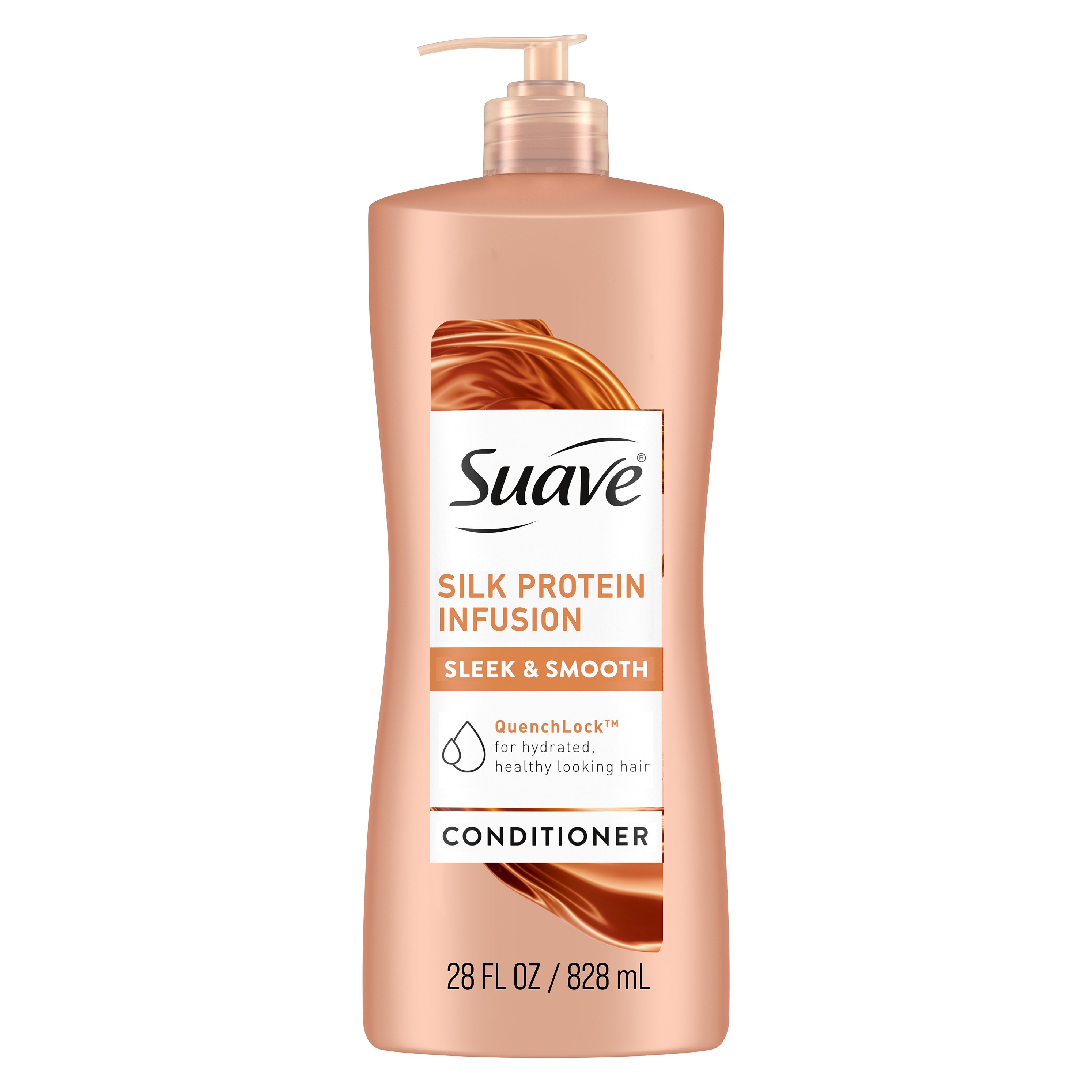 Suave Professionals Silk Protein Infusion Conditioner with Pump, Sleek & Smooth, 28 fl oz Suave