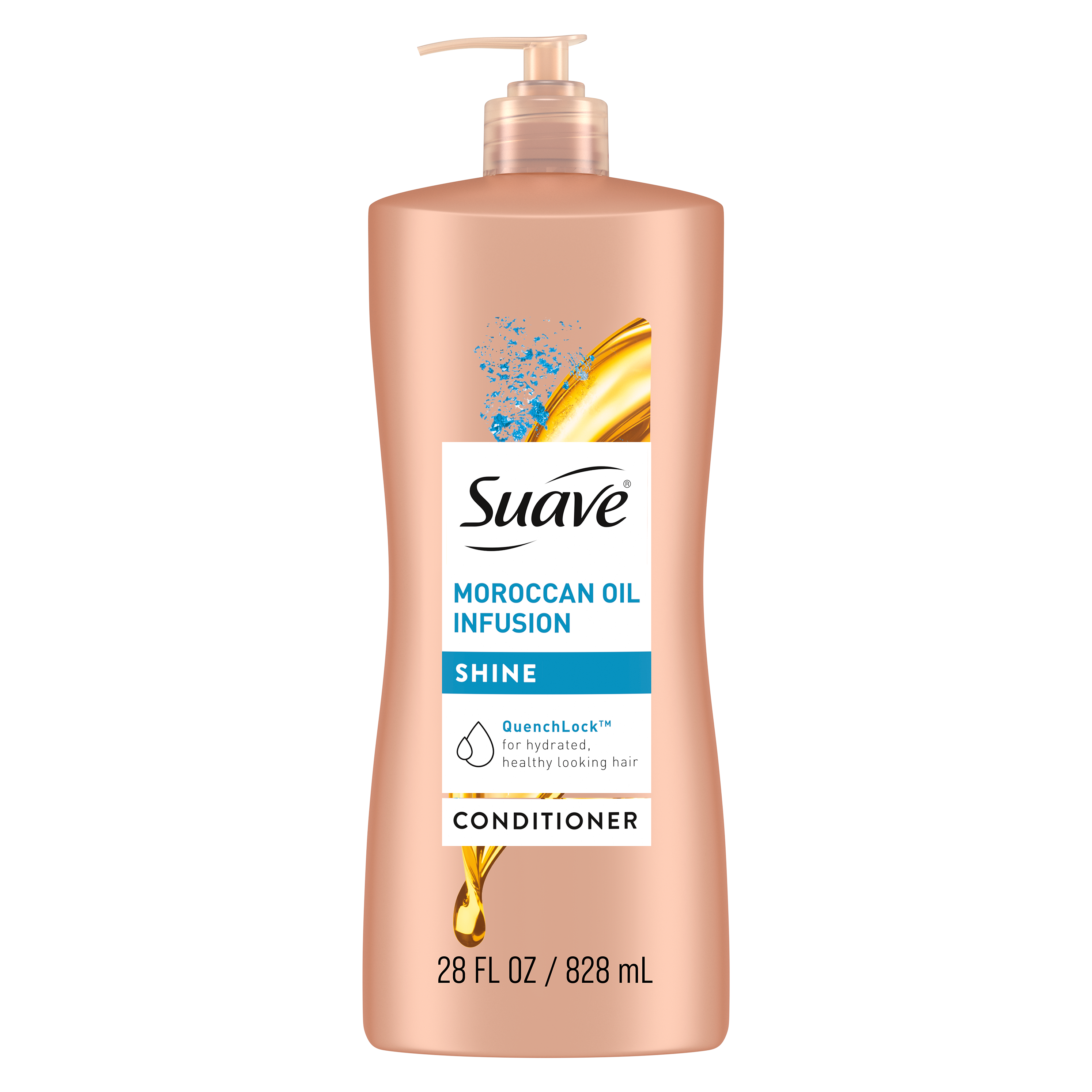 Suave Professionals Moroccan Oil Infusion Conditioner with Pump, Shine Enhancing, 28 fl oz Suave