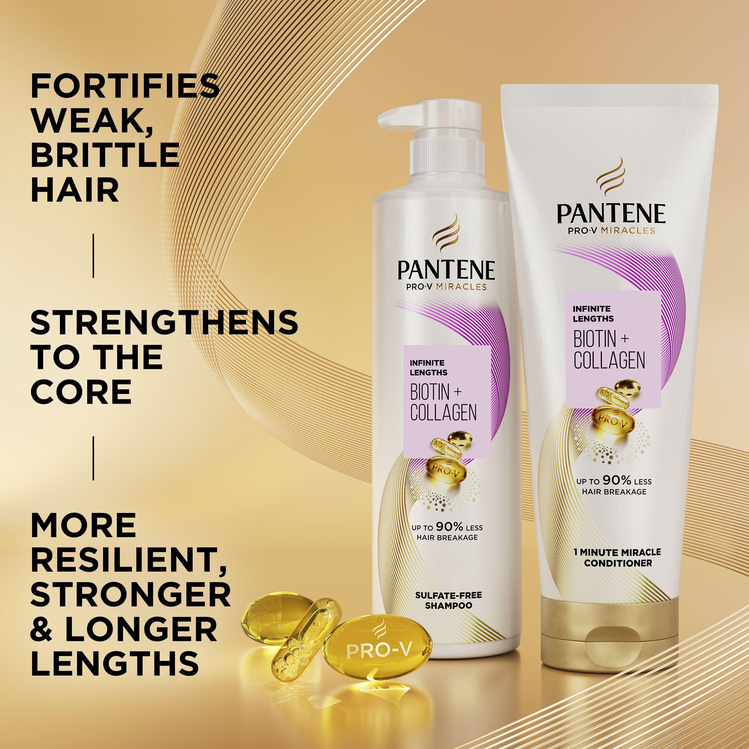 Pantene Pro-V Miracles Infinite Lengths Biotin + Collagen 1 Minute Miracle Conditioner 10.9 fl oz Pantene