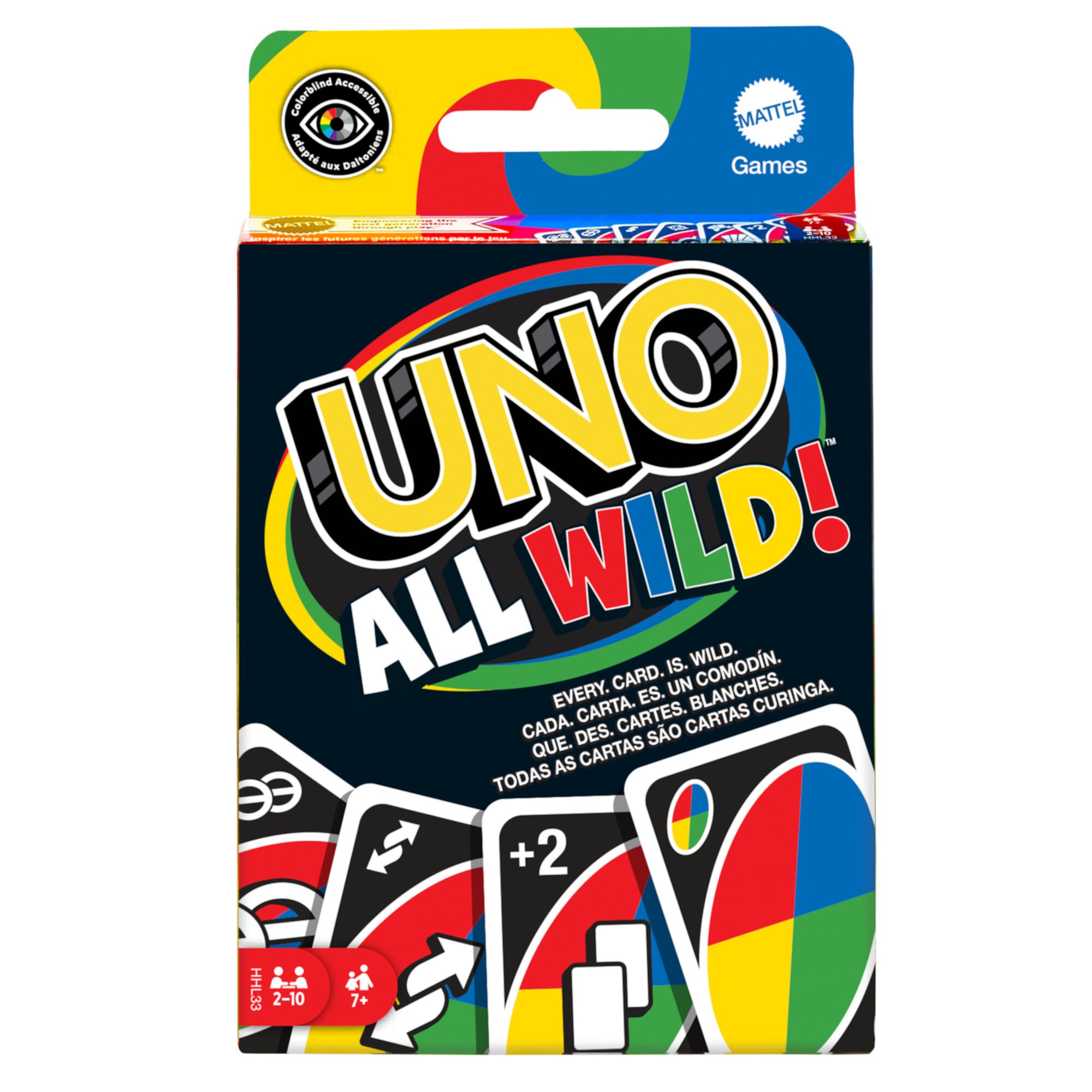 UNO All Wild Card Game for Family Night, No Matching Colors or Numbers Because All Cards Are Wild UNO