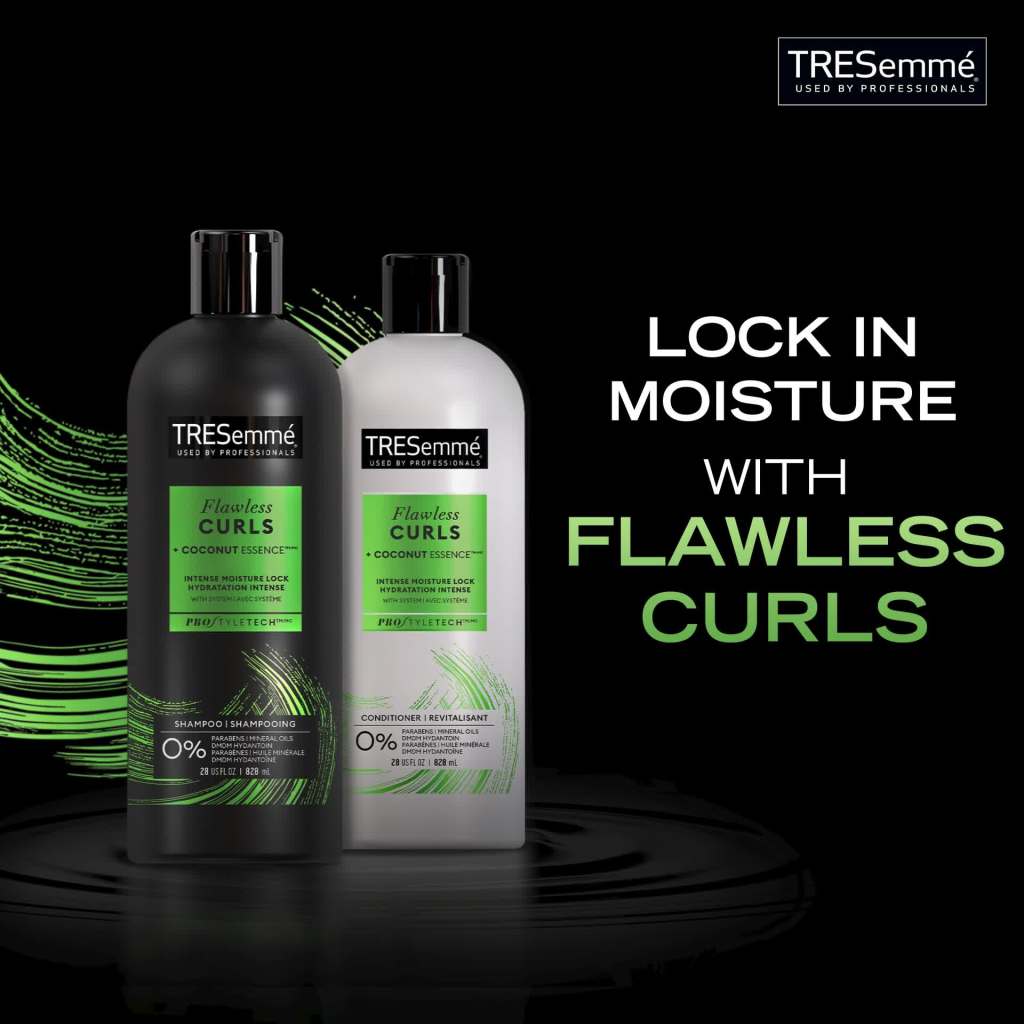 TRESemme Flawless Curls Enhancing Daily Shampoo, Coconut Essence, 28 fl oz Tresemme