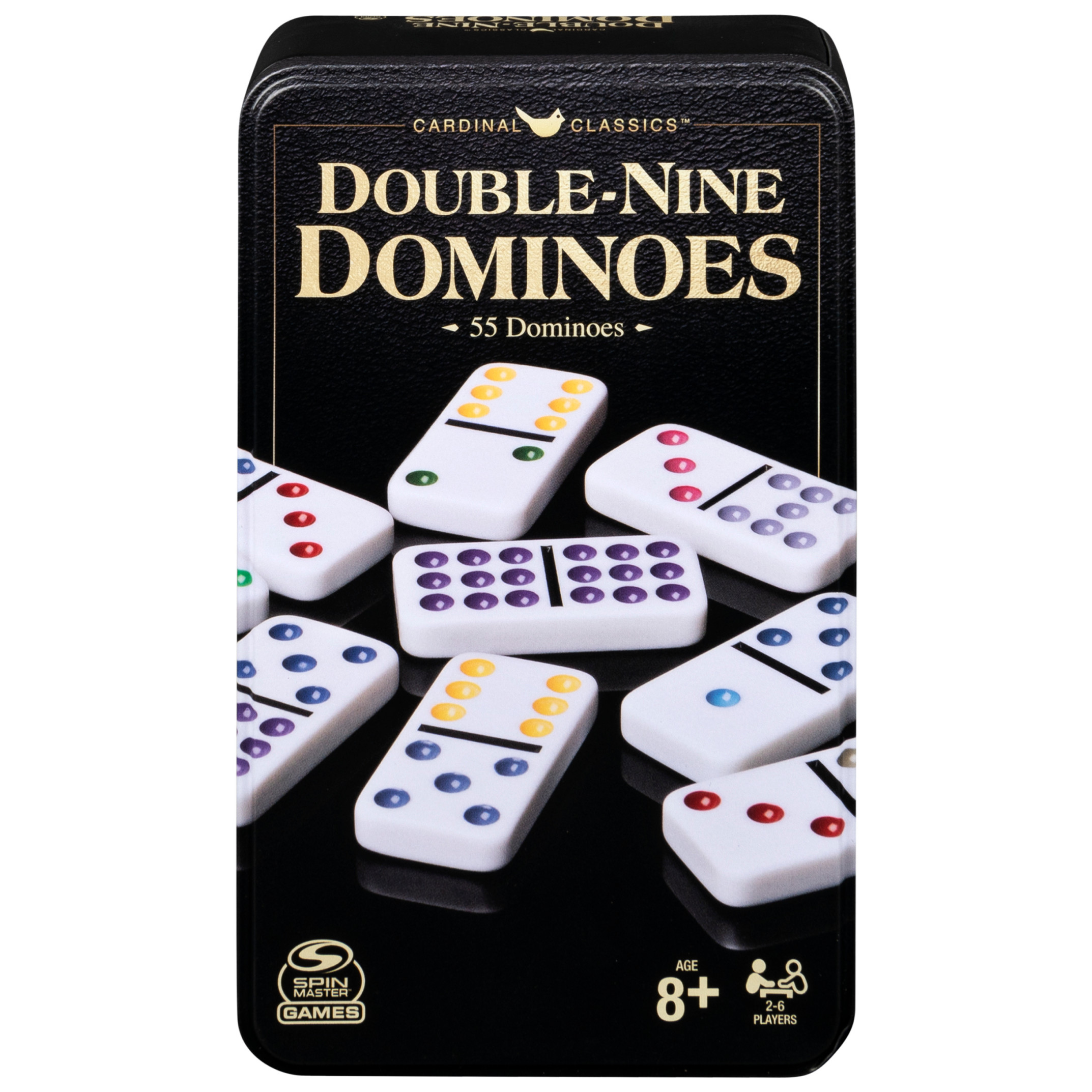 Spin Master Games, Classics Double Nine Dominoes Game Set in Storage Tin, for Ages 8+ Spin Master Games