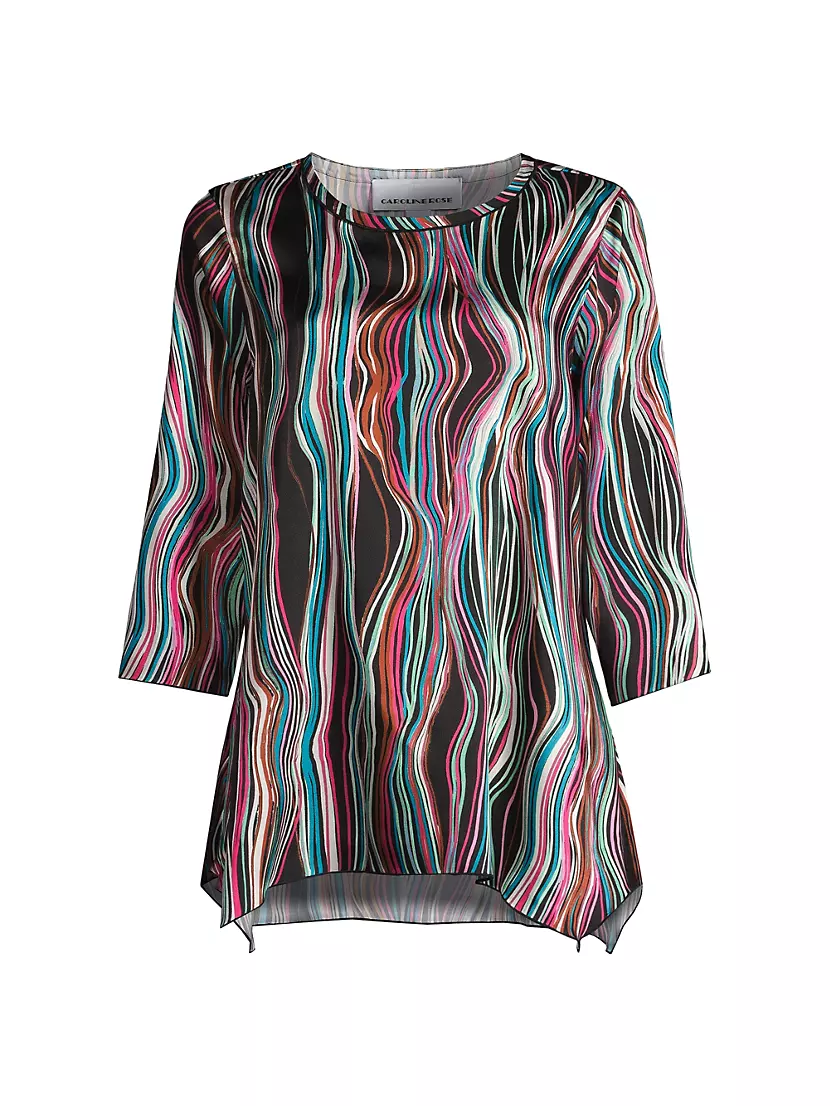 Женская Блузка Caroline Rose Wavy Striped Twill Top Caroline Rose