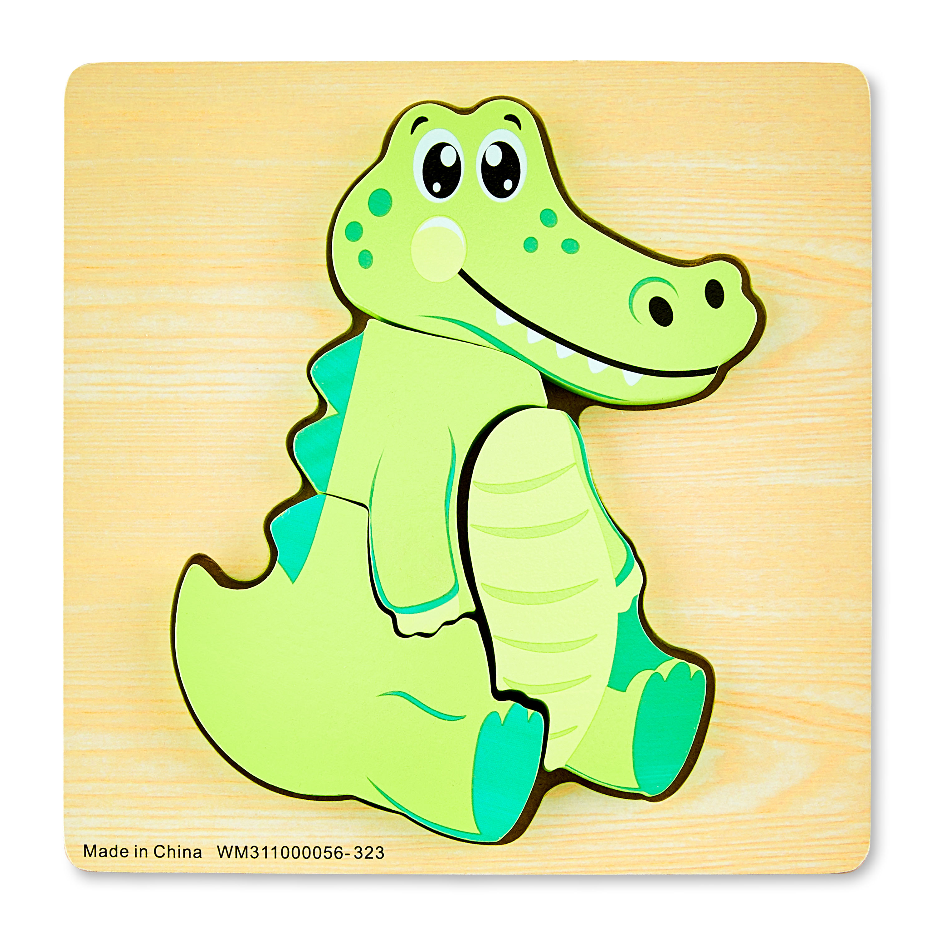 Spark Create Imagine 4-Piece Wooden Crocodile Mini Puzzle Spark Create Imagine