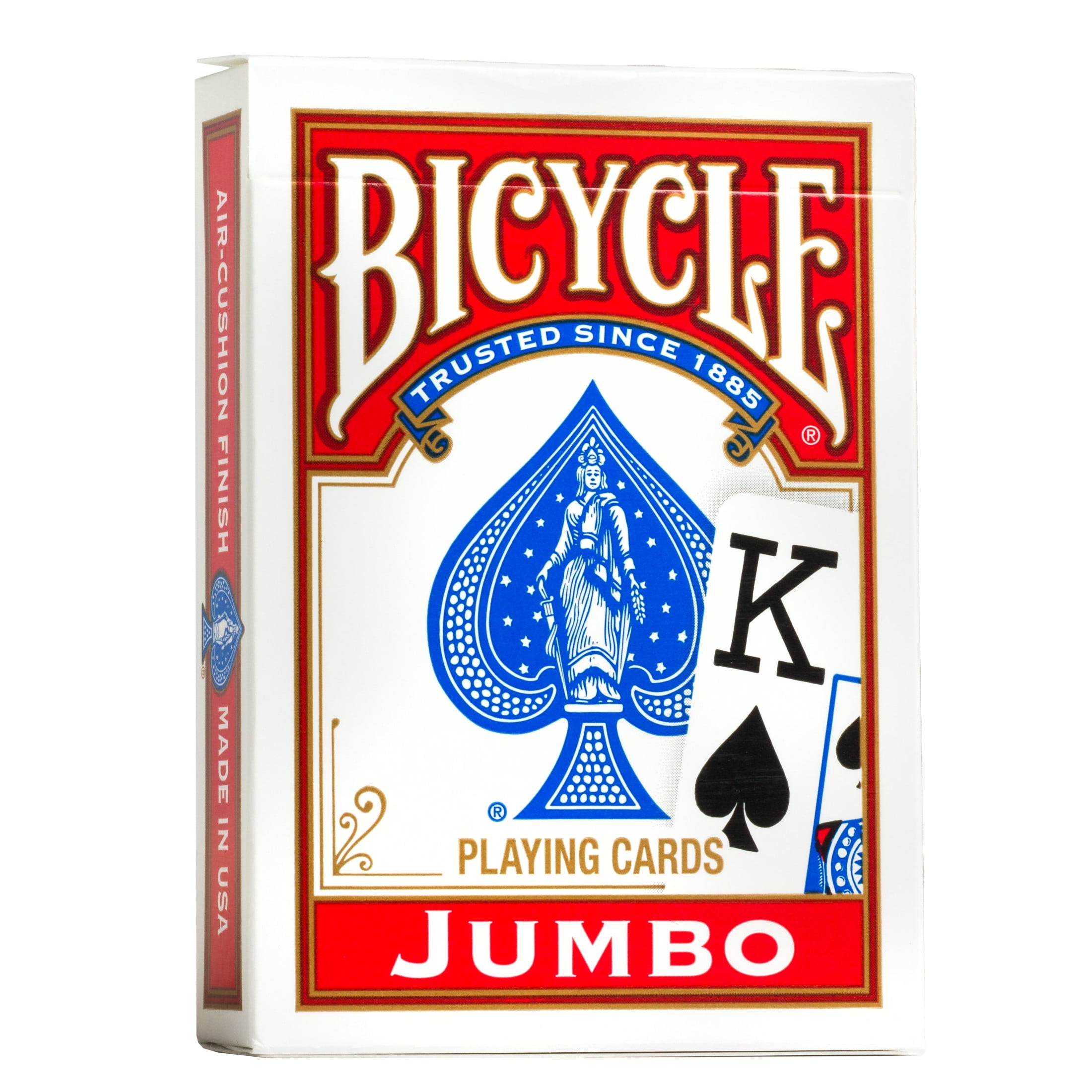 (2 pack) Bicycle Playing Cards, Jumbo Index, 1 Deck (Red or Blue - Color May Vary) Bicycle