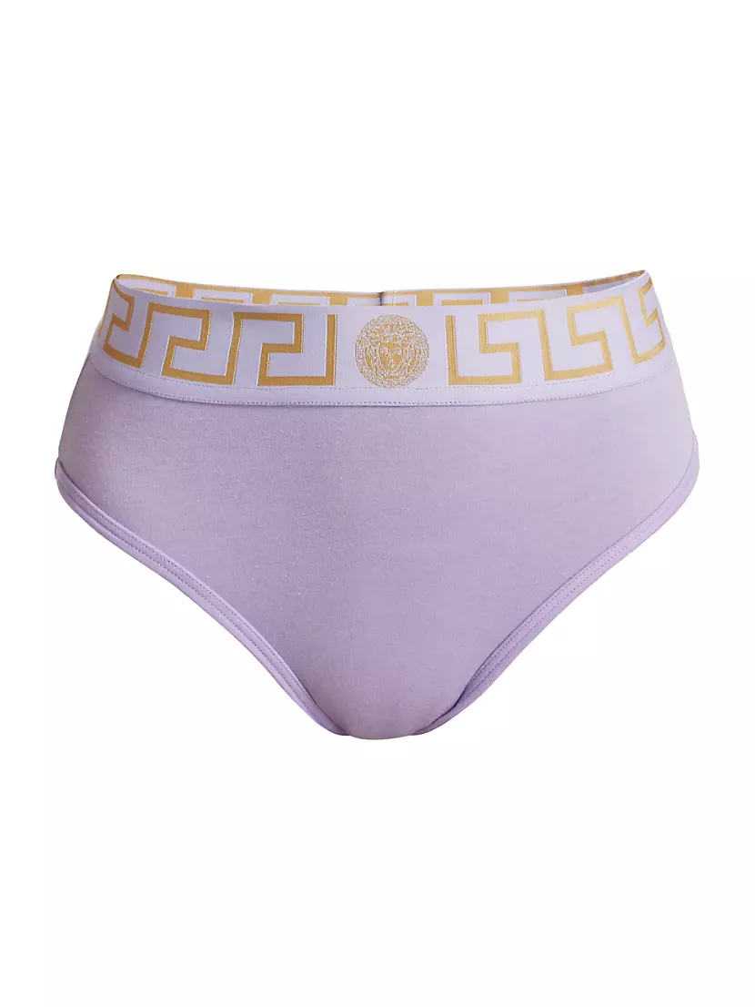 Topeka Logo Stretch Cotton Jersey Briefs Versace