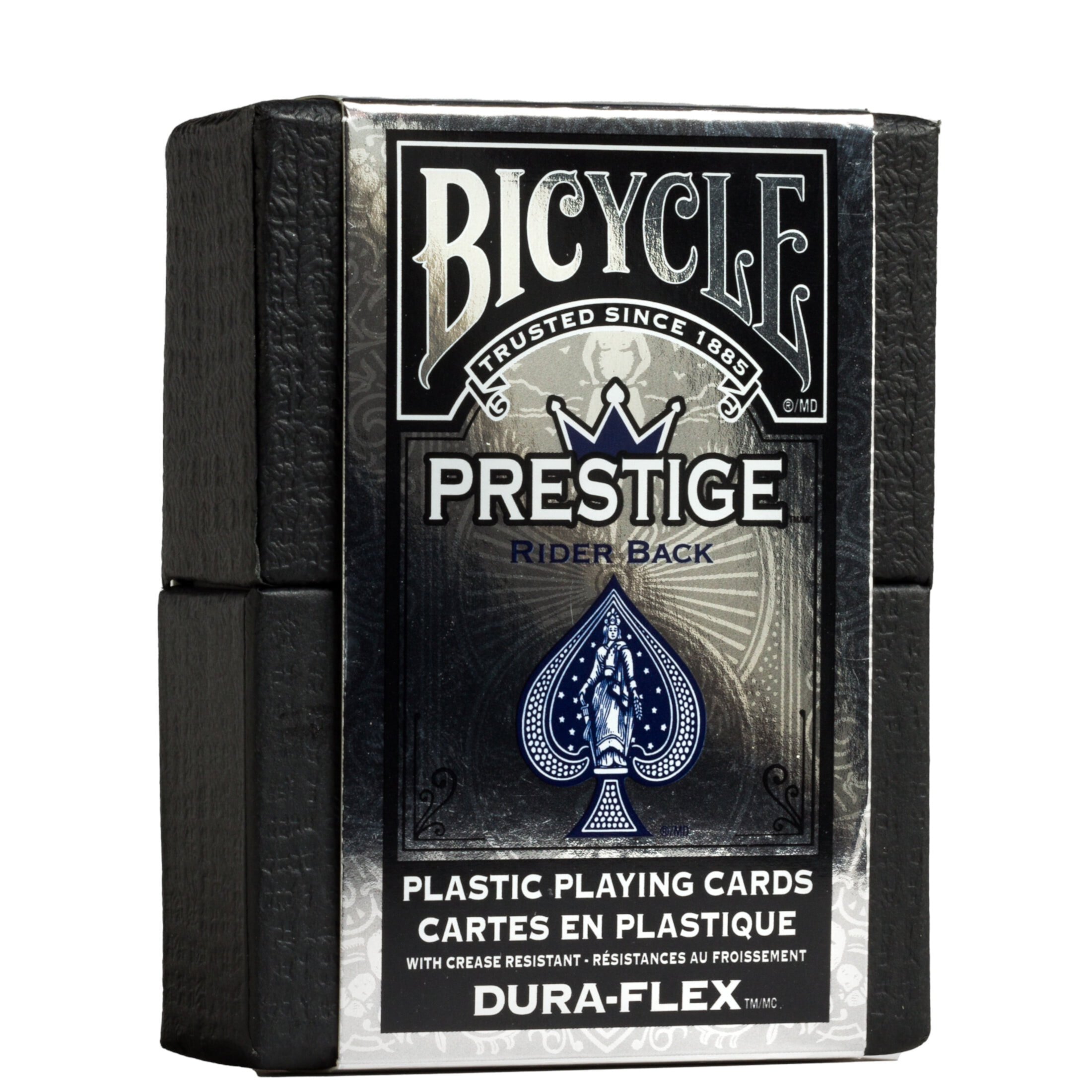 (2 pack) Bicycle Prestige Plastic Premium Playing Cards, Standard Index, 1 Deck (Red or Blue - Color May Vary) Bicycle