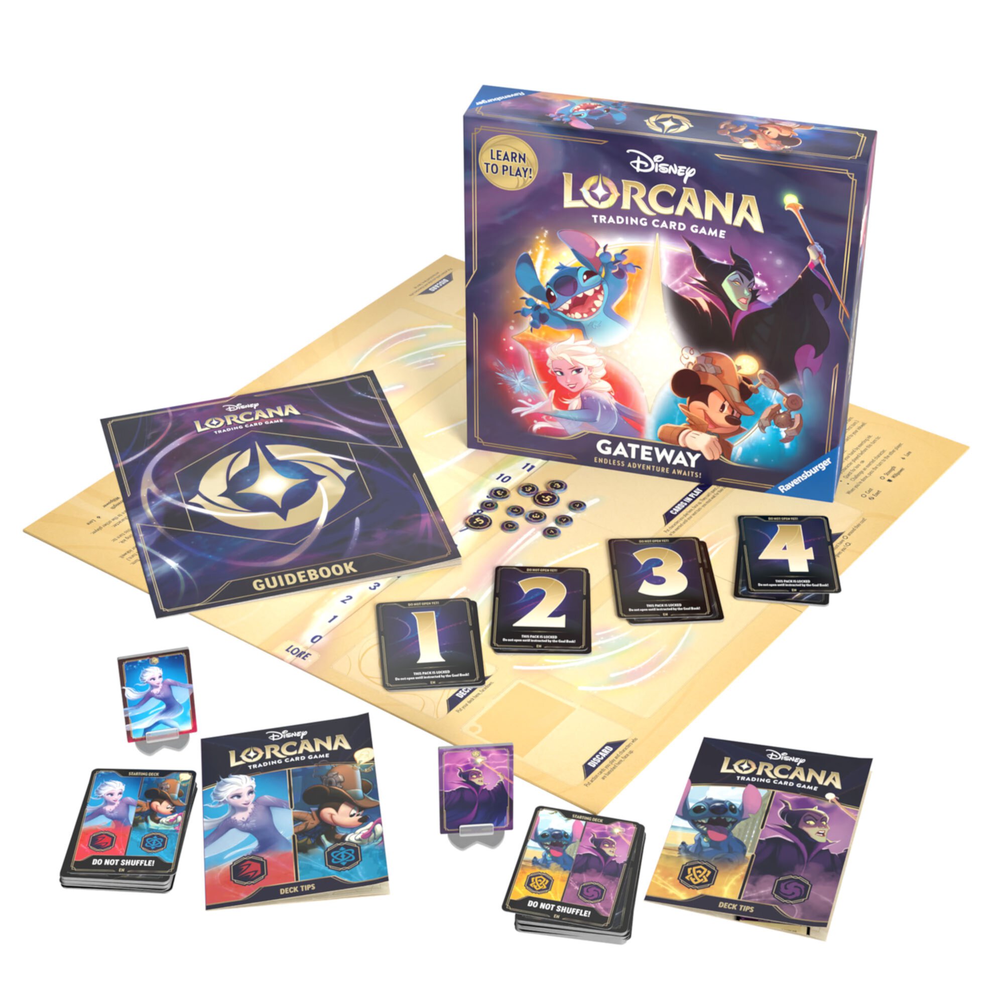 Настольная игра Disney Lorcana Gateway, с двумя колодами по 30 карт, для детей от 8 лет Ravensburger