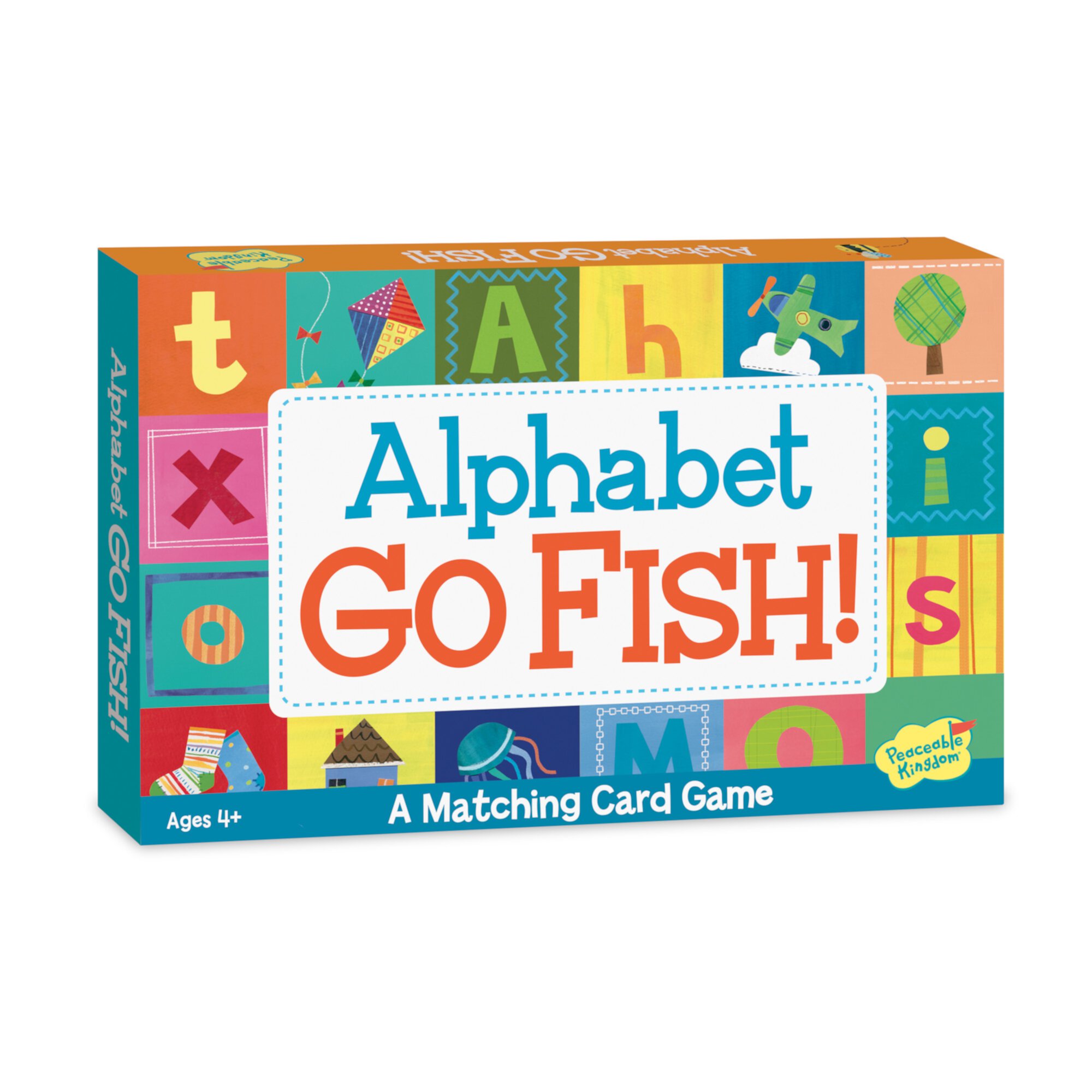 Peaceable Kingdom Alphabet Go Fish! Juego de Cartas - 52 Cartas de Gran Tamaño - Juego de Cartas a Juego - a Partir de 4 Años Peaceable Kingdom