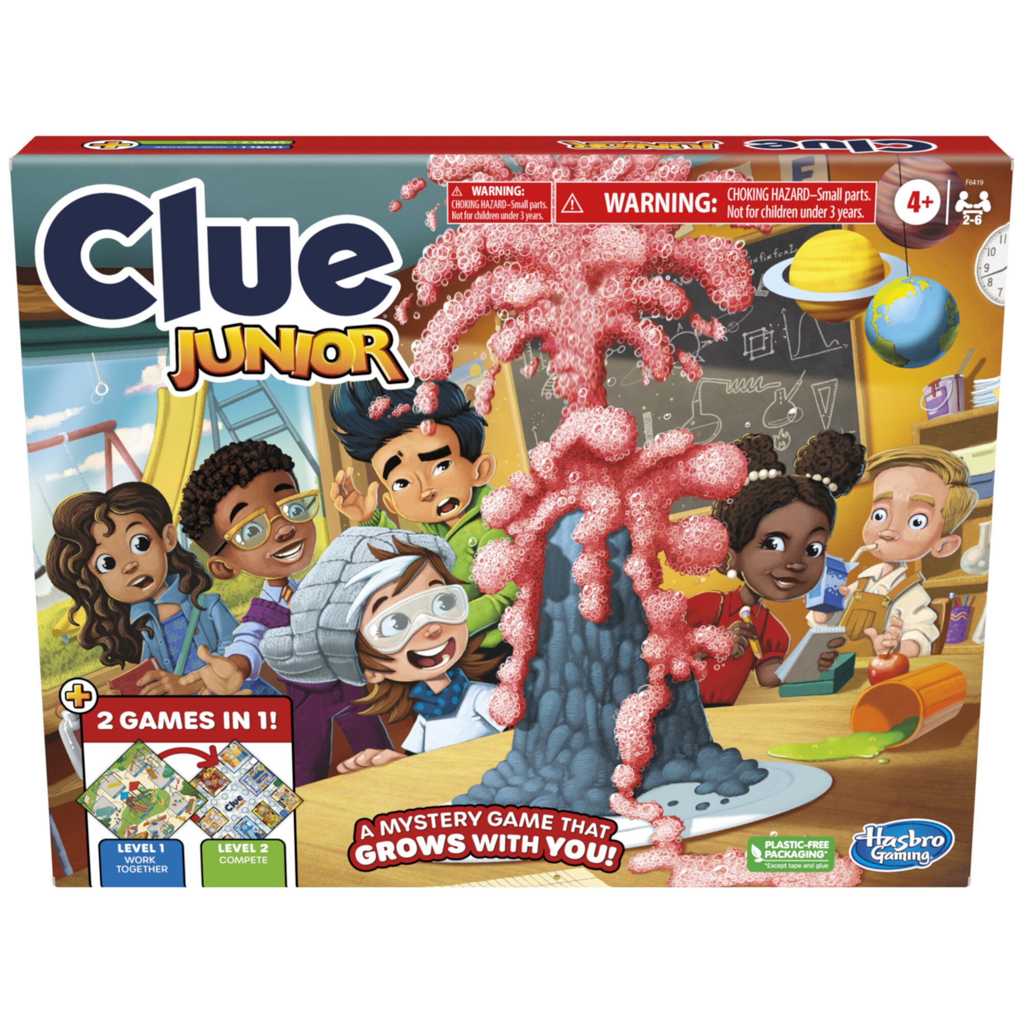 Clue Junior Game, 2-Sided Gameboard, 2 Games in 1, Board Game for Preschoolers, Christmas Gifts for Kids, 4+ CLUE