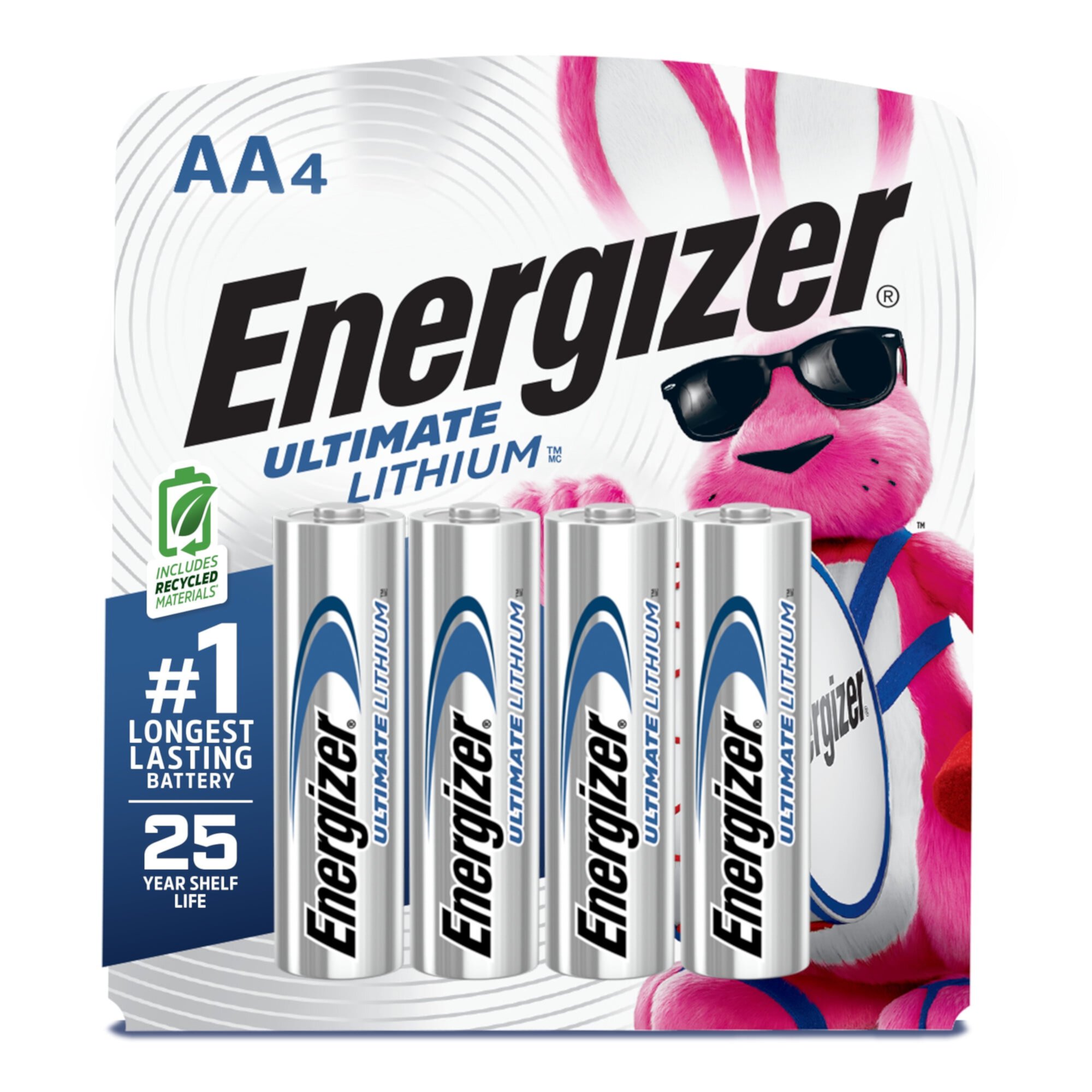 Energizer Ultimate Lithium AA Batteries (4 Pack), Double A Batteries Energizer