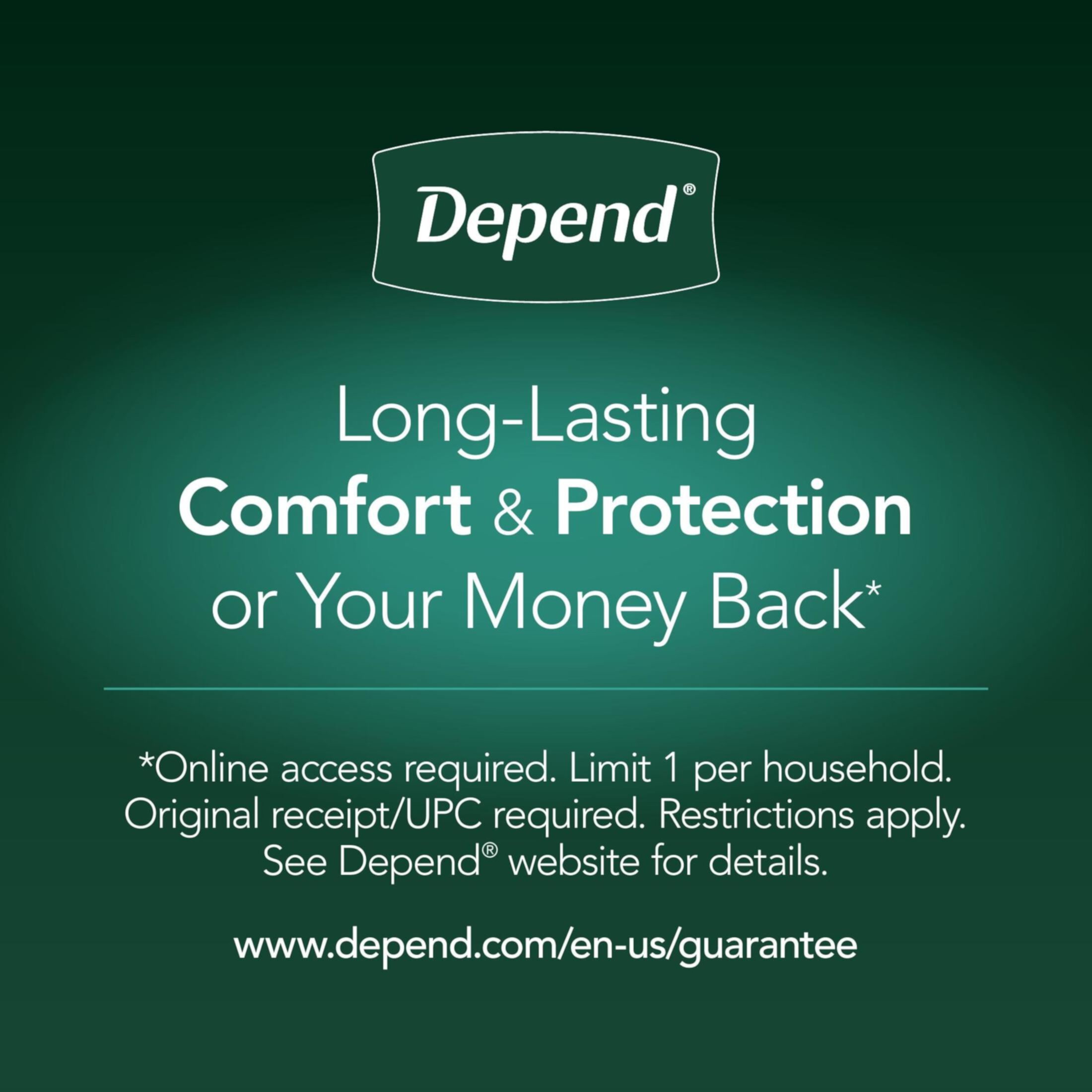 Depend Night Defense Adult Incontinence & Postpartum Bladder Leak Underwear, Disposable Adult Diapers for Women, Maximum Overnight Absorbency, L, Light Pink, 30 Count Depend