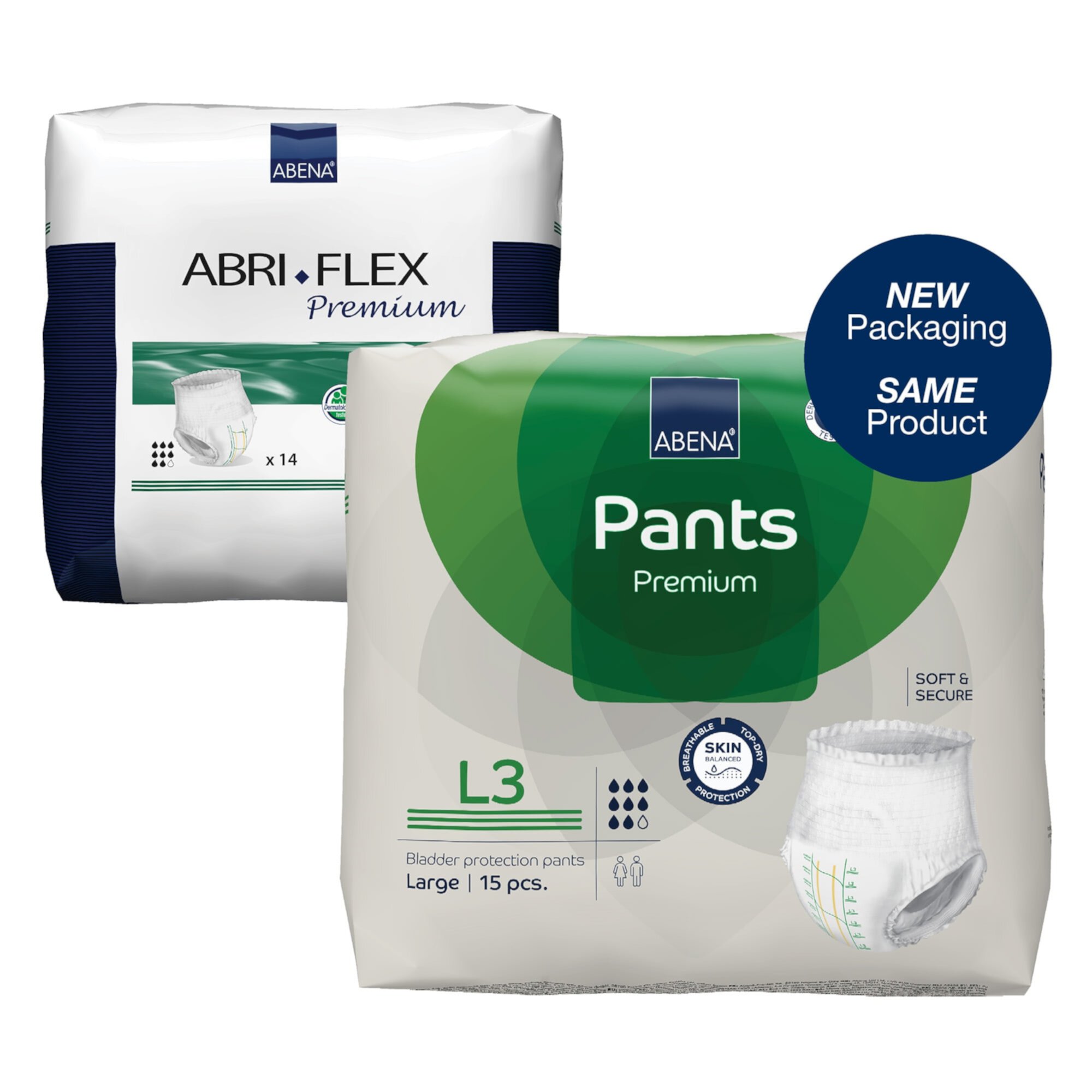 Abena Premium Pants L3 Disposable Underwear Pull On with Tear Away Seams Large, 1000021327, 90 Ct Abena