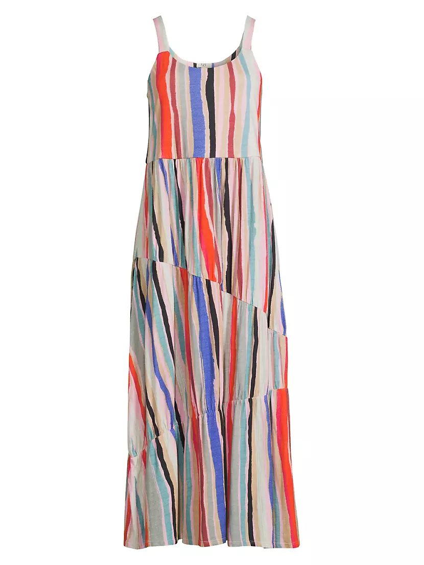 Женское Повседневное Платье NIC+ZOE Painted Stripes Tiered Maxi Dress NIC+ZOE