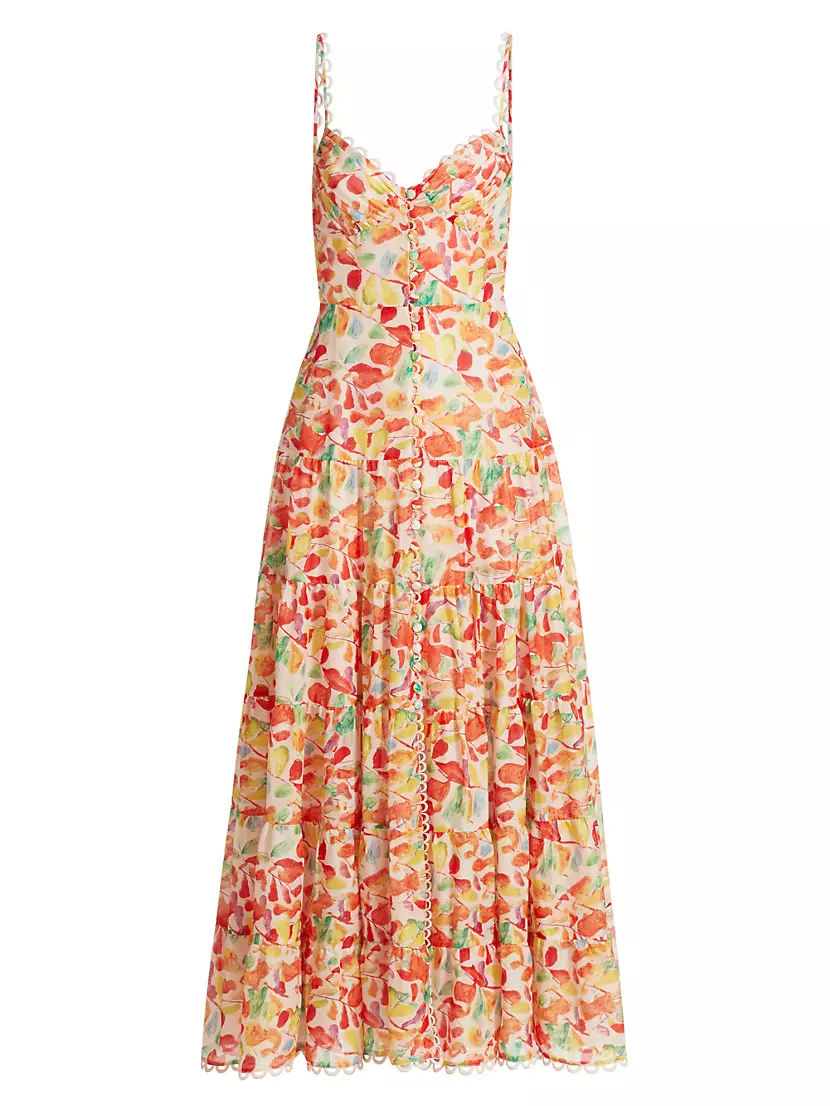 Tazia Floral A-Line Midi-Dress ASTR