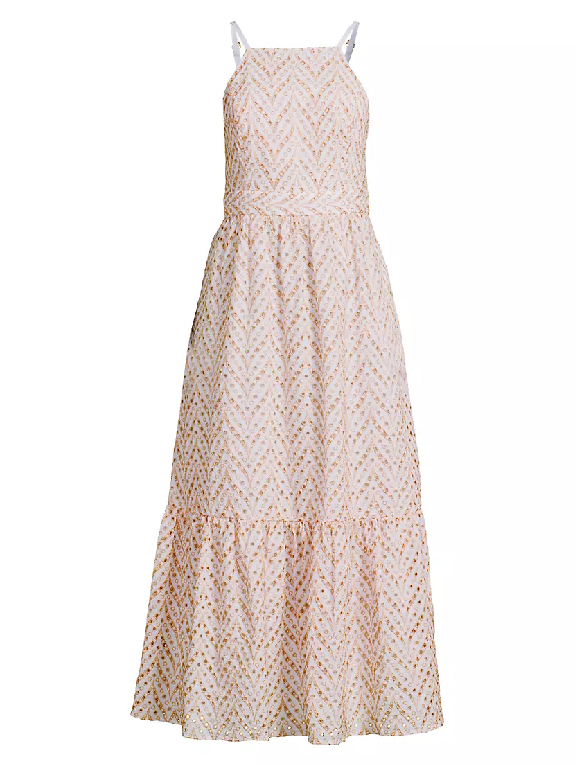 Женское Повседневное платье Lilly Pulitzer Charlese Eyelet Back Tie Maxi Dress Lilly Pulitzer