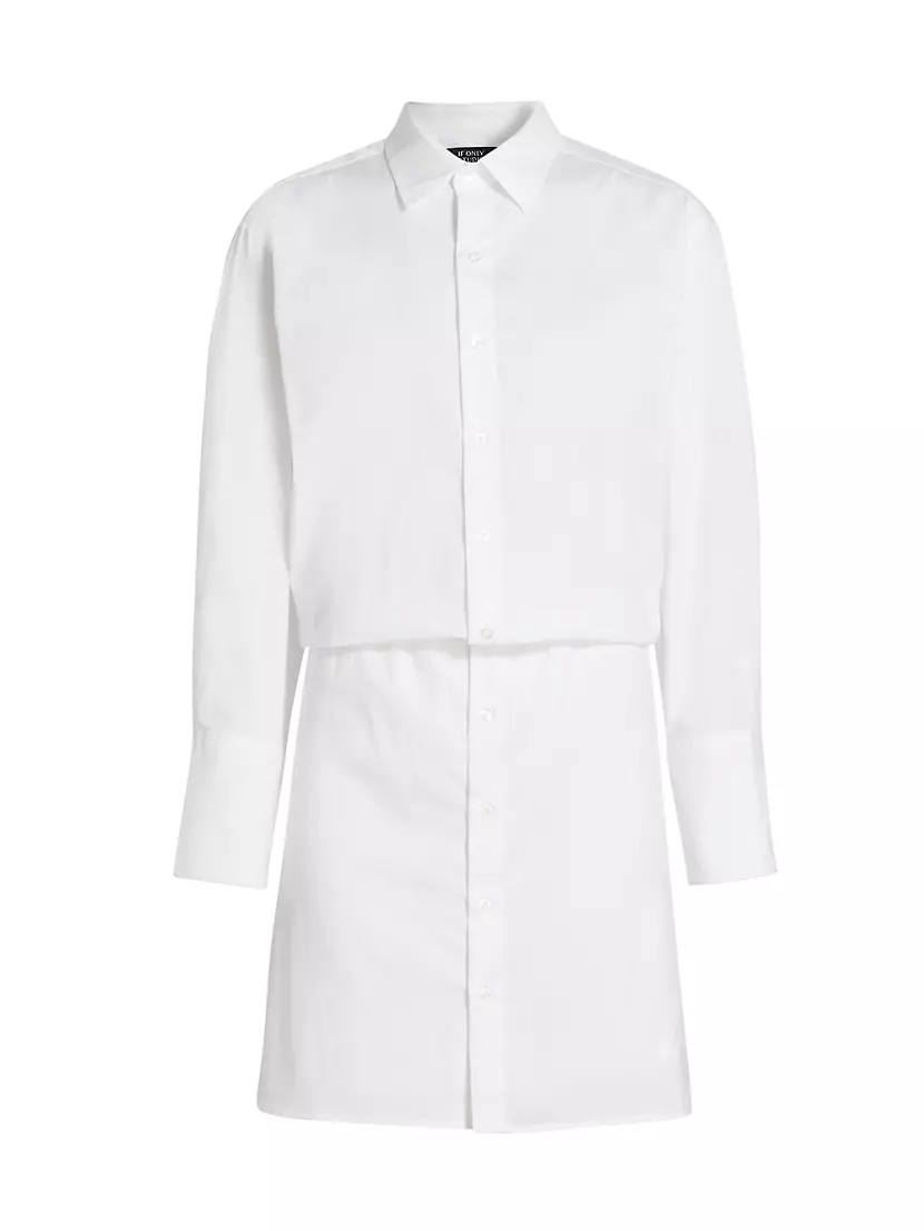 Женское Вечернее Платье If Only Studio Cotton-Blend Tucked Shirtdress If Only Studio