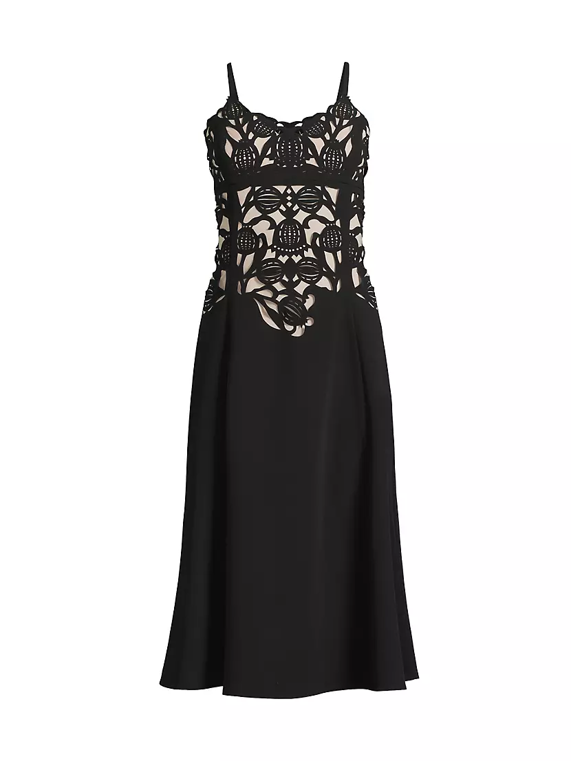 Женское Повседневное Платье SHANI Floral Crepe Laser-Cut Midi SHANI