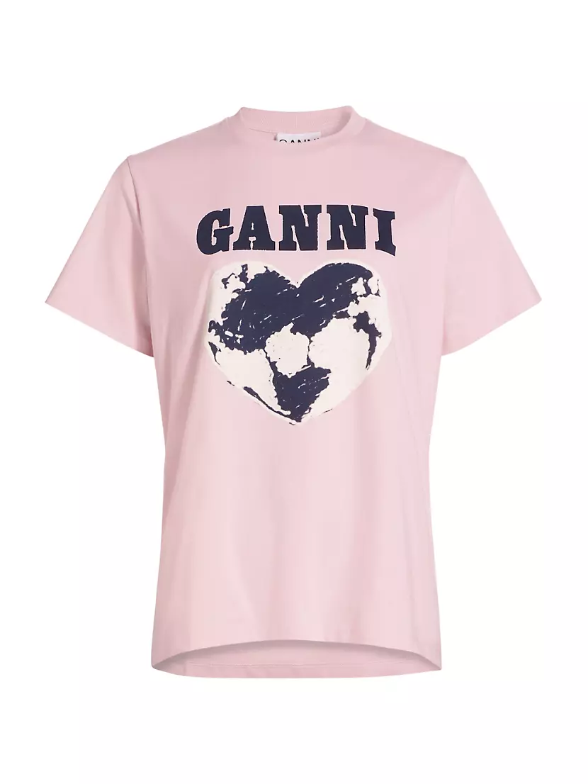 Женская Футболка GANNI Basic Jersey World GANNI