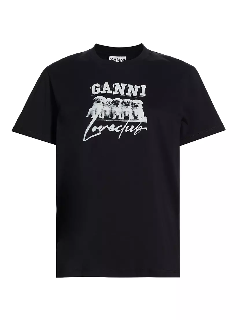 Женская Футболка GANNI Puppy Love Relaxed T-Shirt GANNI