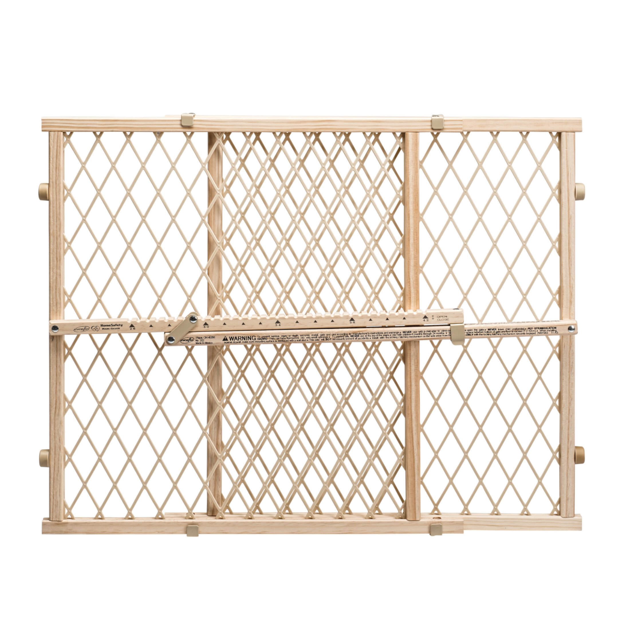 Evenflo Position & Lock Value Adjustable Wood Baby Gate, (Natural), Fits Openings 26 - 42 in. Wide Evenflo