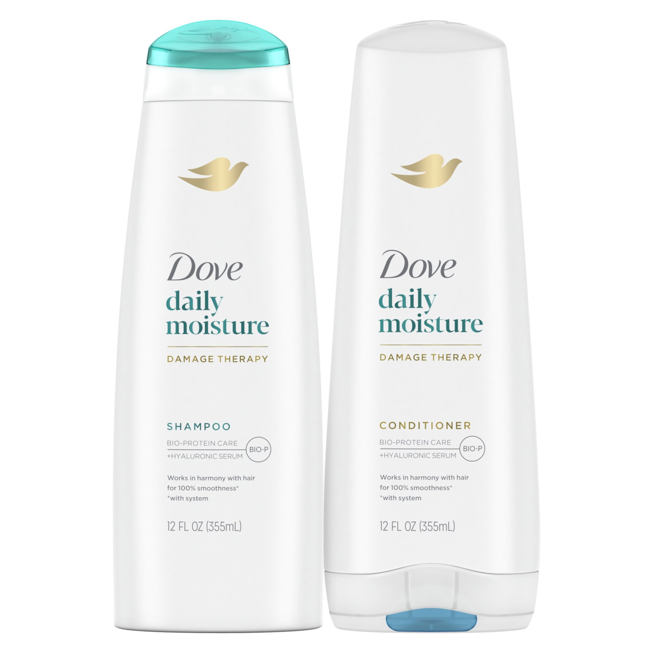 (4 pack) Dove Daily Moisture Nourishing Shampoo and Conditioner Set All Hair, 12 oz 2 Count Dove