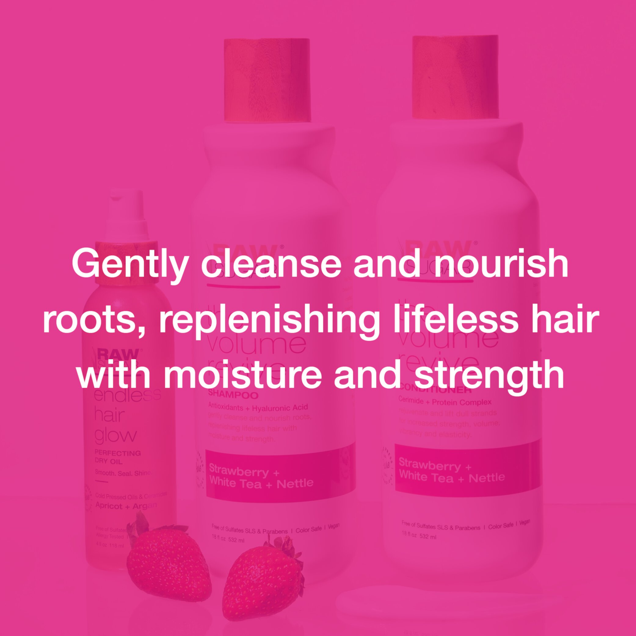 Raw Sugar Volume Revive Shampoo with Strawberry and Antioxidants, 18 fl oz RAW SUGAR