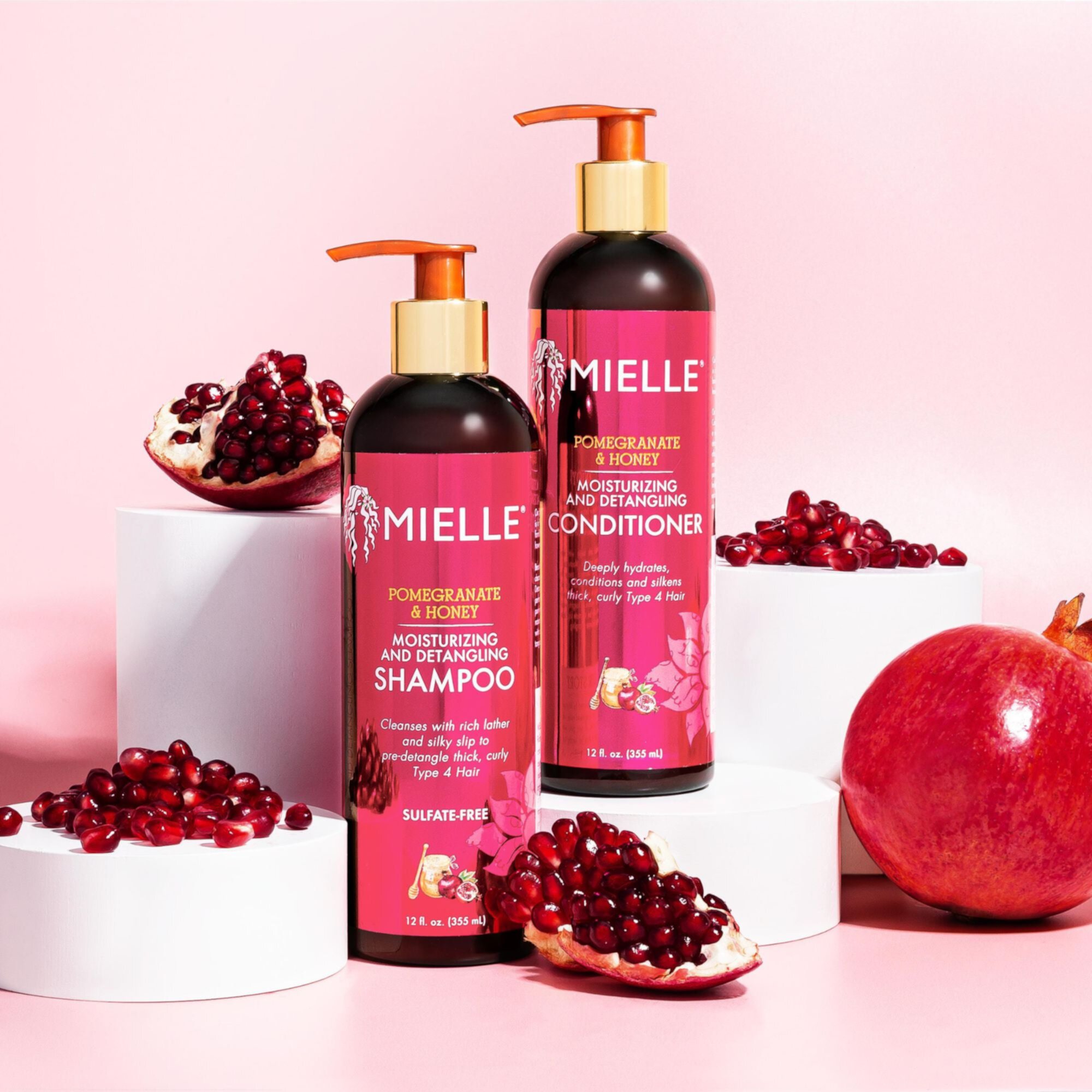 (2 pack) Mielle Pomegranate & Honey Moisturizing and Detangling Shampoo, 12 fl oz, Adult Mielle Organics