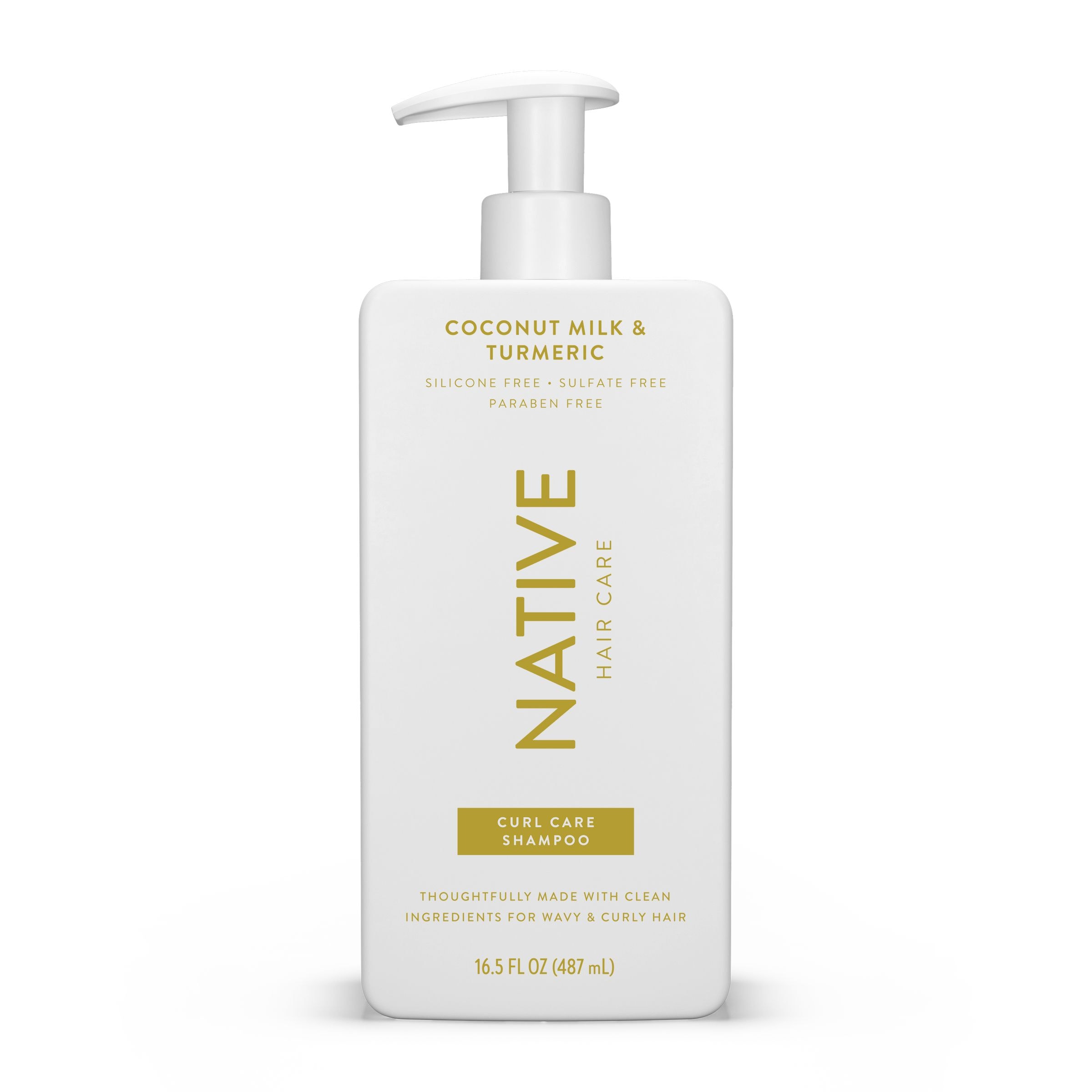 Native Curl Care Shampoo, Coconut Milk & Turmeric, Sulfate & Paraben Free, 16.5 oz Native