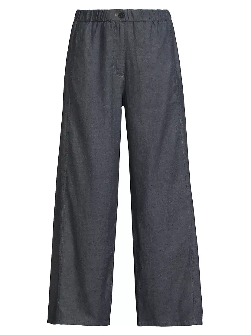 Cotton Wide-Leg Crop Pants Eileen Fisher