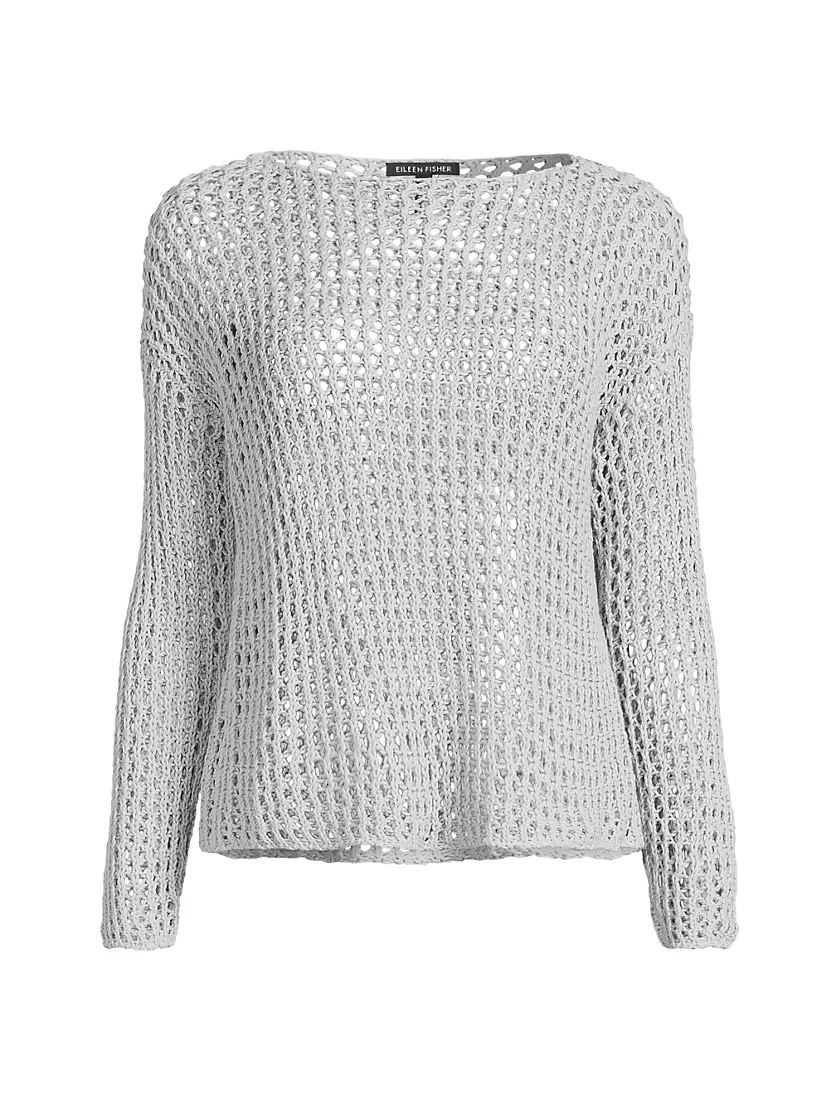 Женская Блузка Eileen Fisher Cotton Crochet Long-Sleeve Top Eileen Fisher