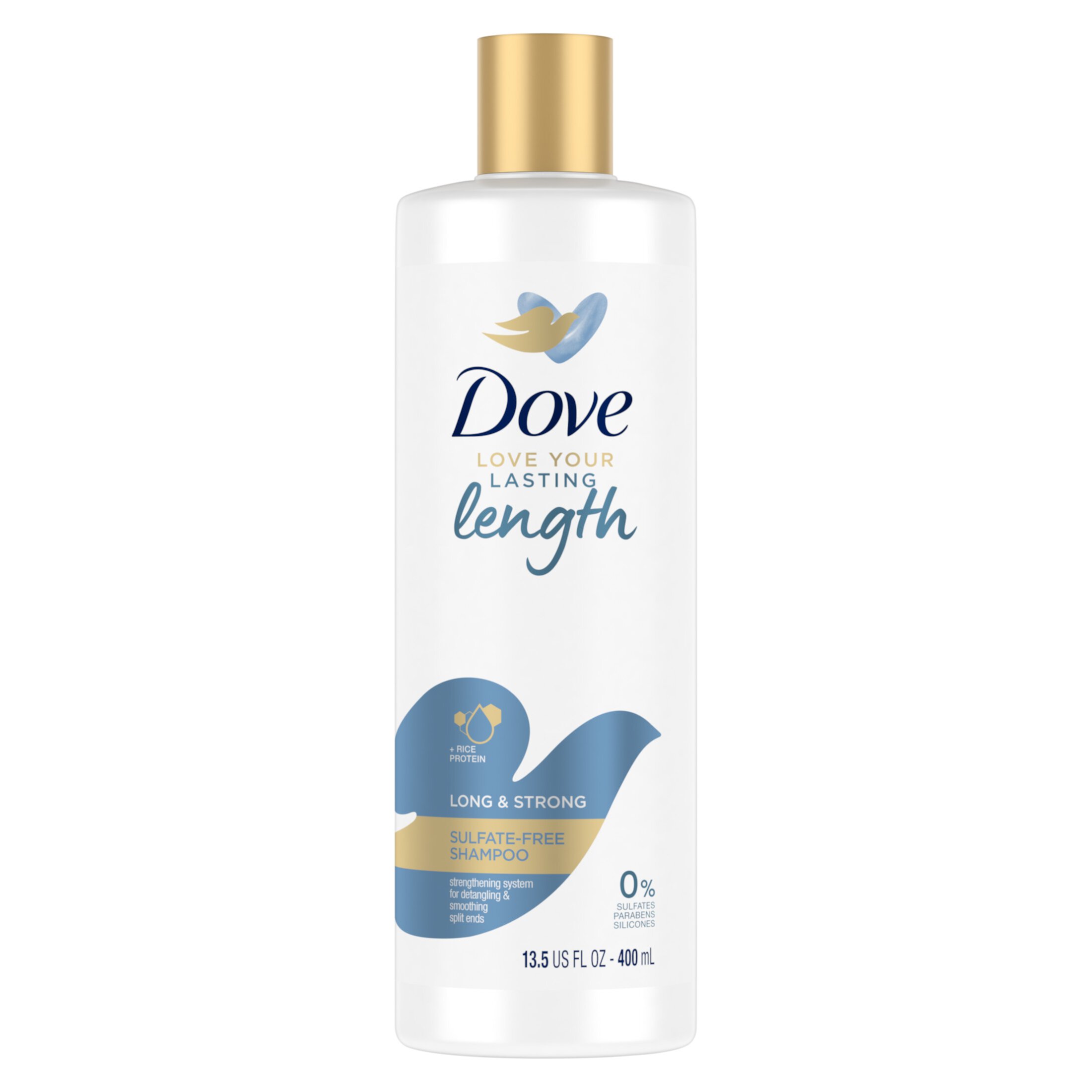 Dove Love Your Lasting Length Long and Strong Sulfate-Free Shampoo for All Hair Types, 13.5 fl oz Dove