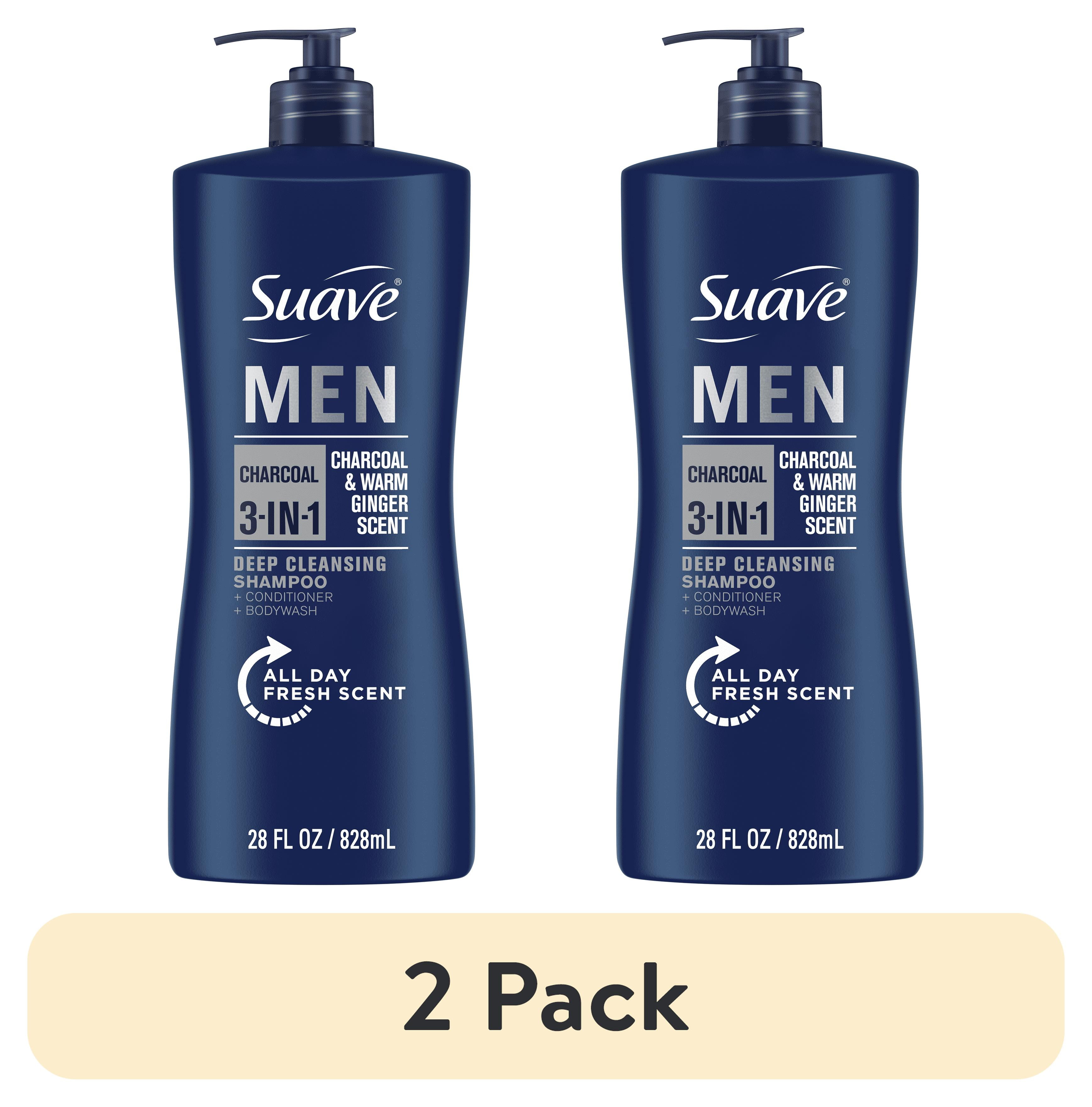 Suave Professionals Men 3-in-1 Shampoo, Conditioner & Body Wash, Charcoal, 28 fl oz Suave