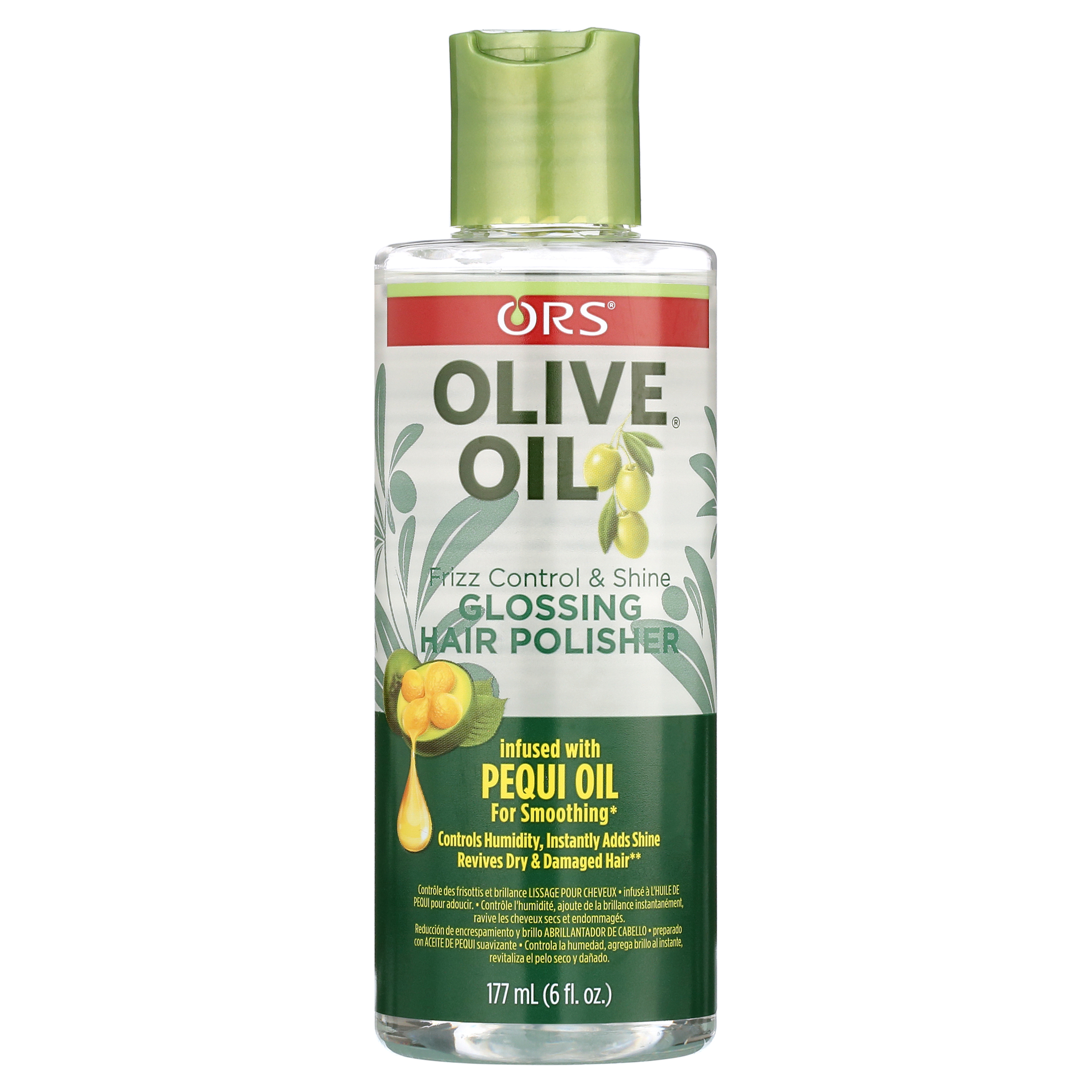 ORS Olive Oil Glossing Hair Polisher for Frizz Control & Shine, All Hair Types, 6.0 oz ORS