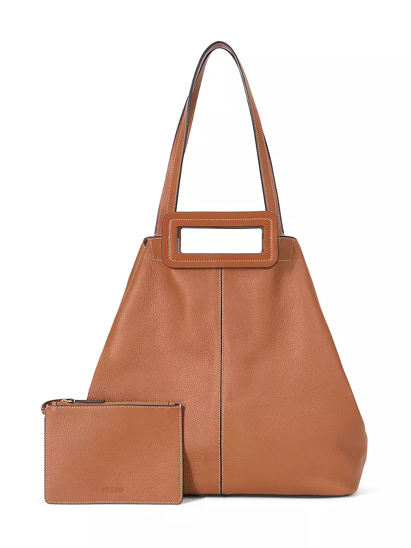 Grande Leather Tote Bag Staud