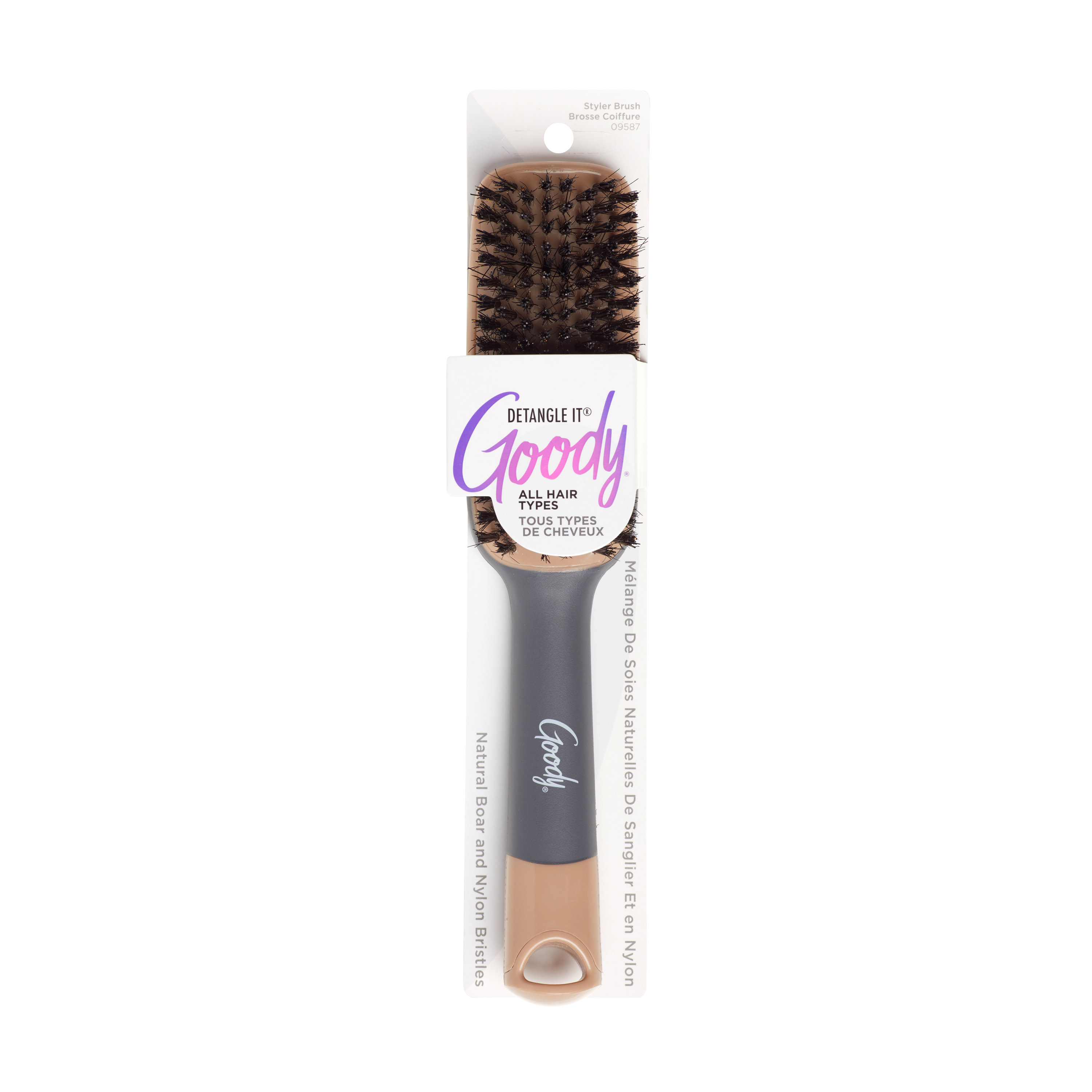 Detangle It Boar Styler Brush Shine Boost 1Ct Wet Or Dry Hair GOODY