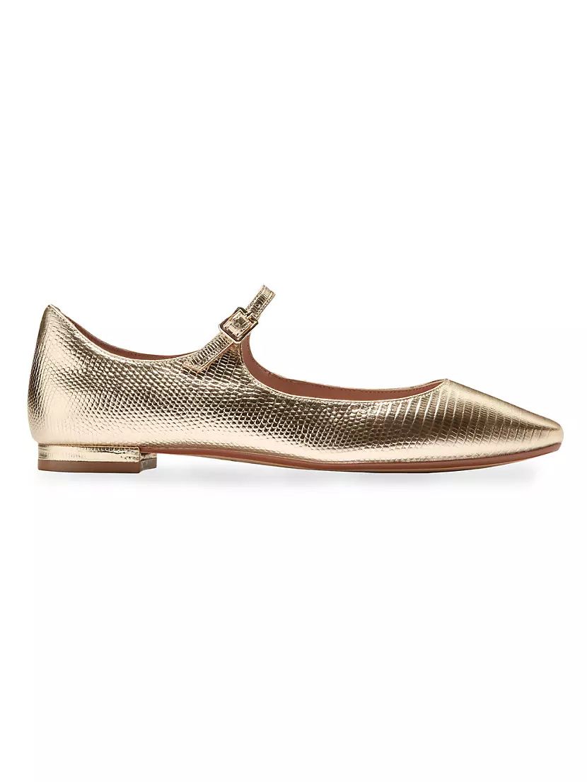 Bridge Metallic Leather Mary Jane Ballet Flats Cole Haan