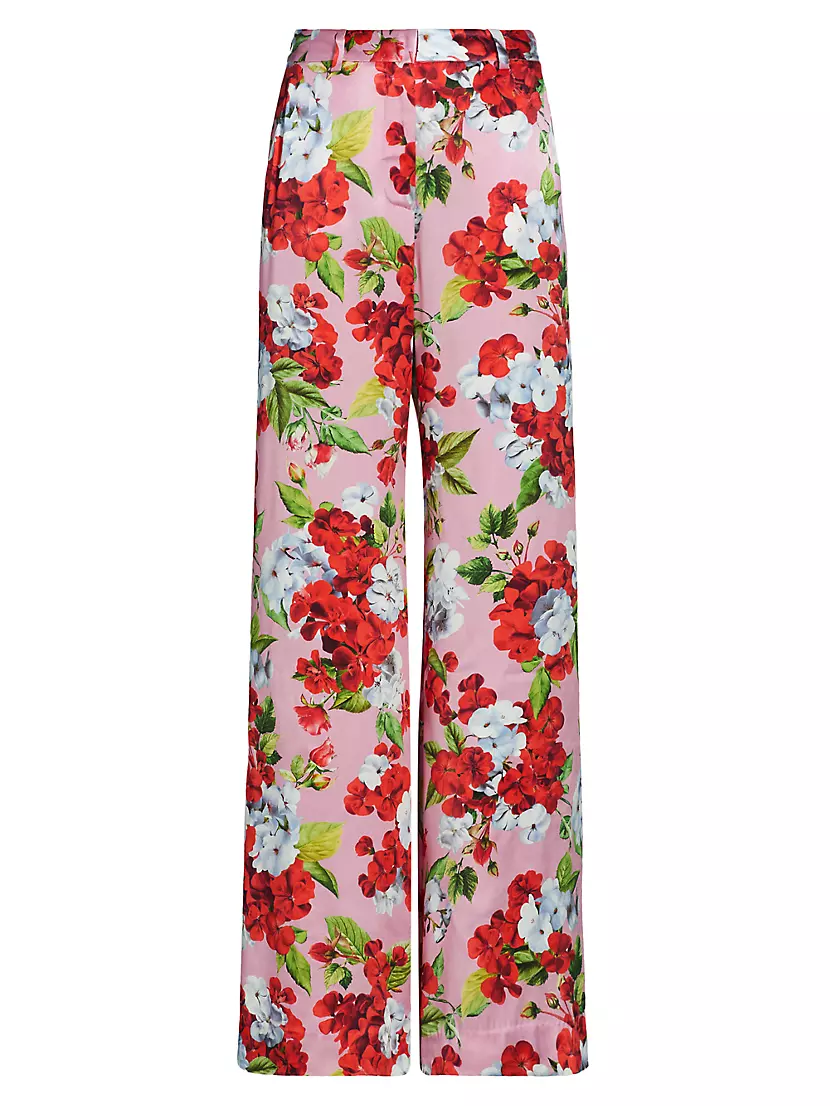 Pilar Floral Print Wide-Leg Pants L'AGENCE