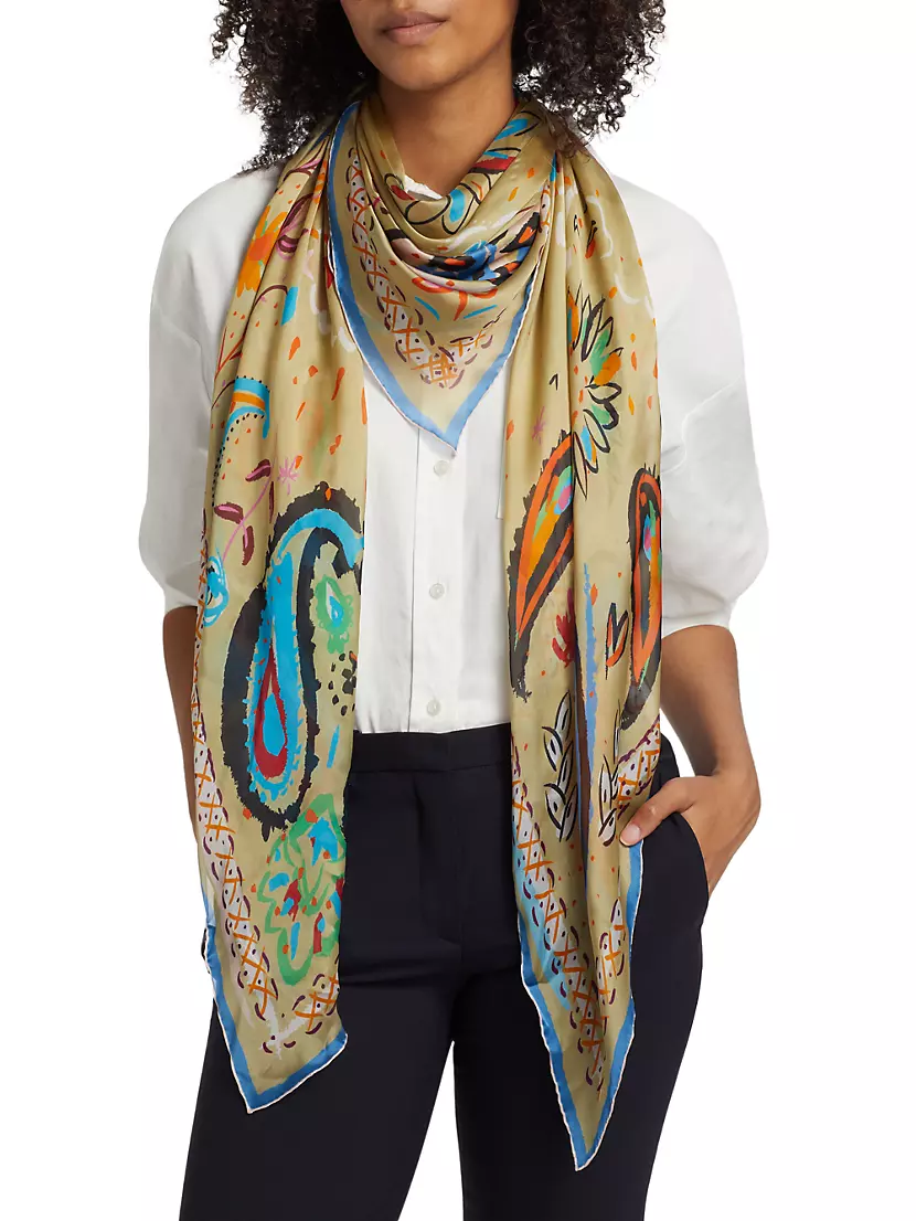 The Fauve Paisley Silk Scarf Jane Carr