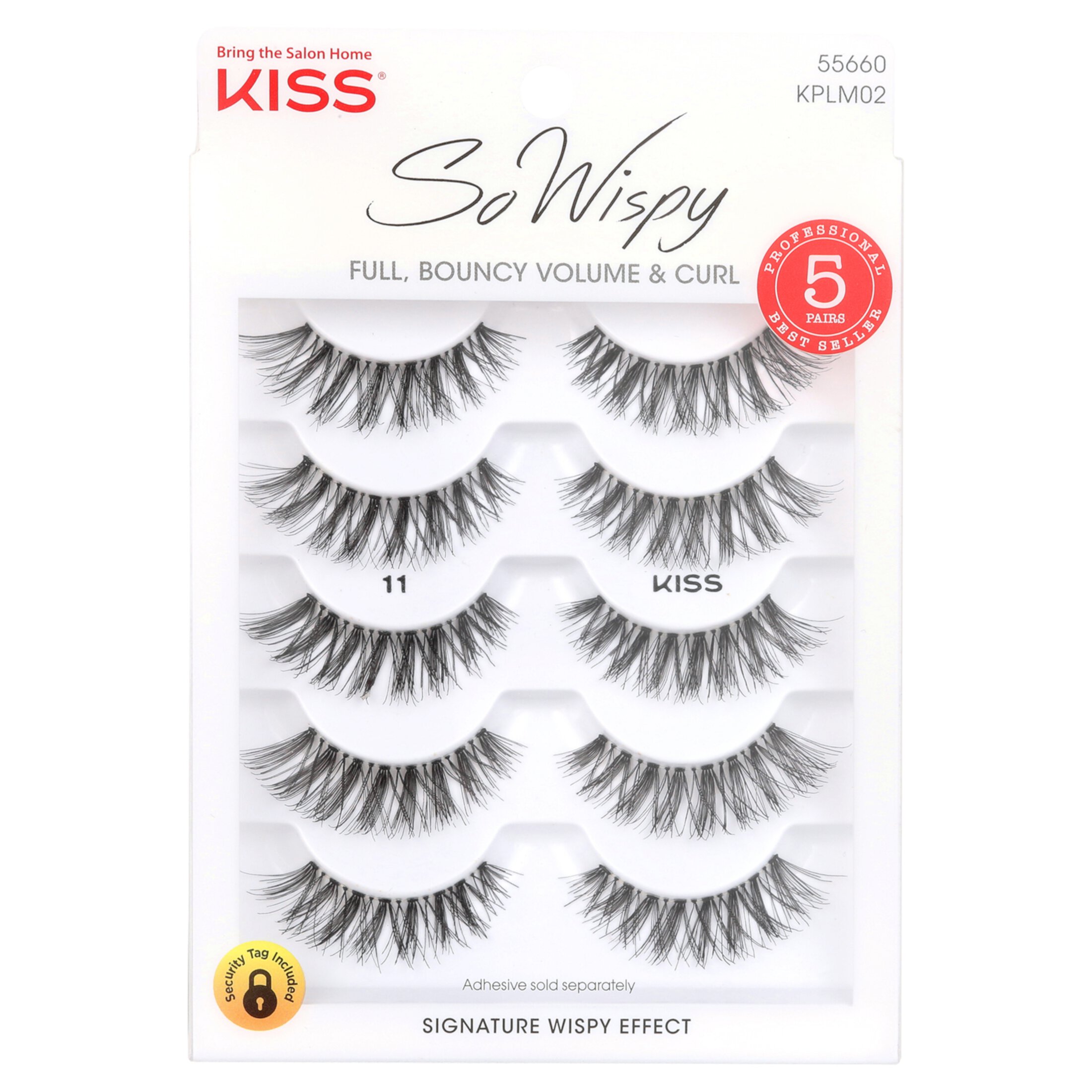 (3 pack) KISS USA So Wispy Lash Multipack, Black, 11, 5 Pair Visit the KISS Store